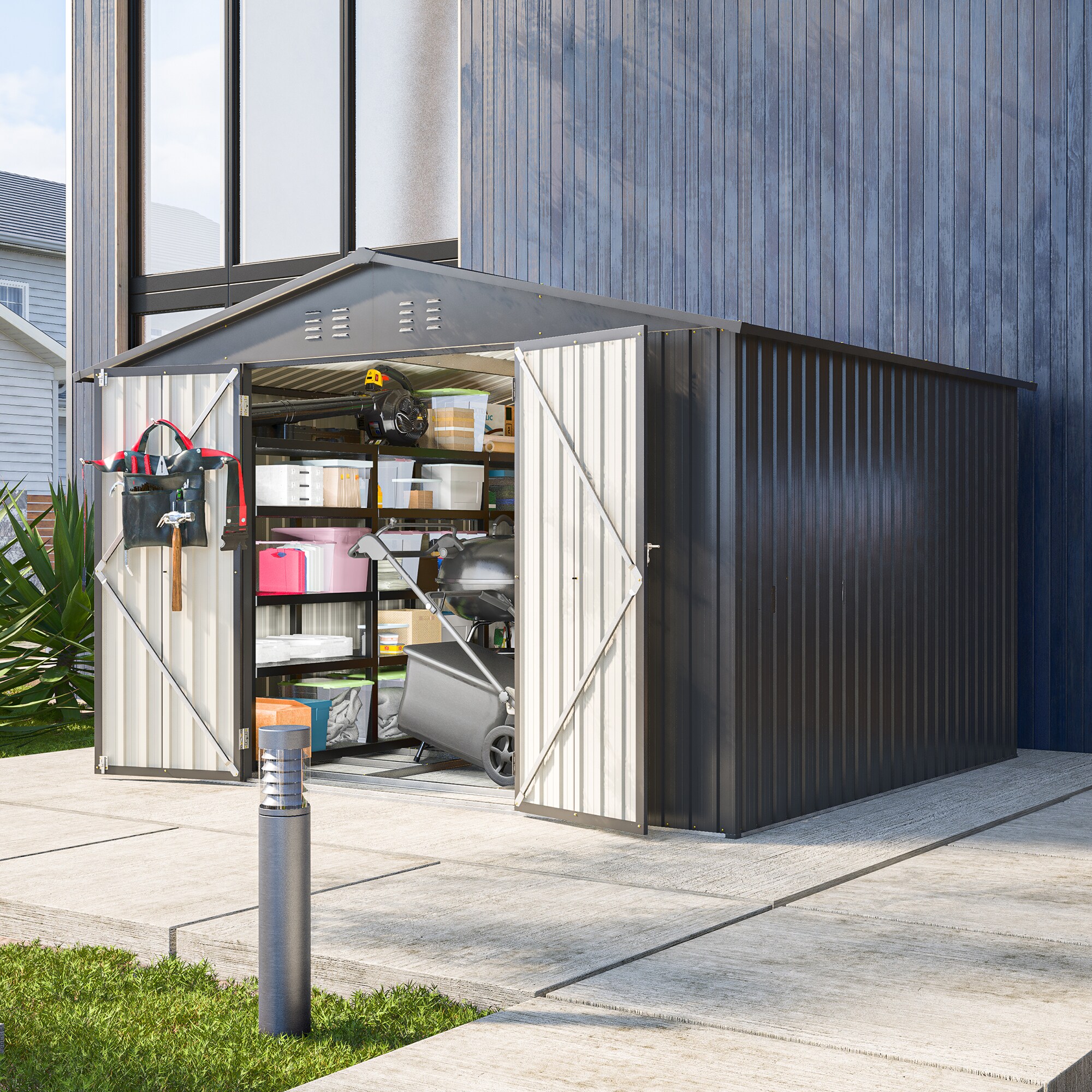 WELLFOR TWSG004-GN Metal-Storage-Buildings-Sheds - View #4