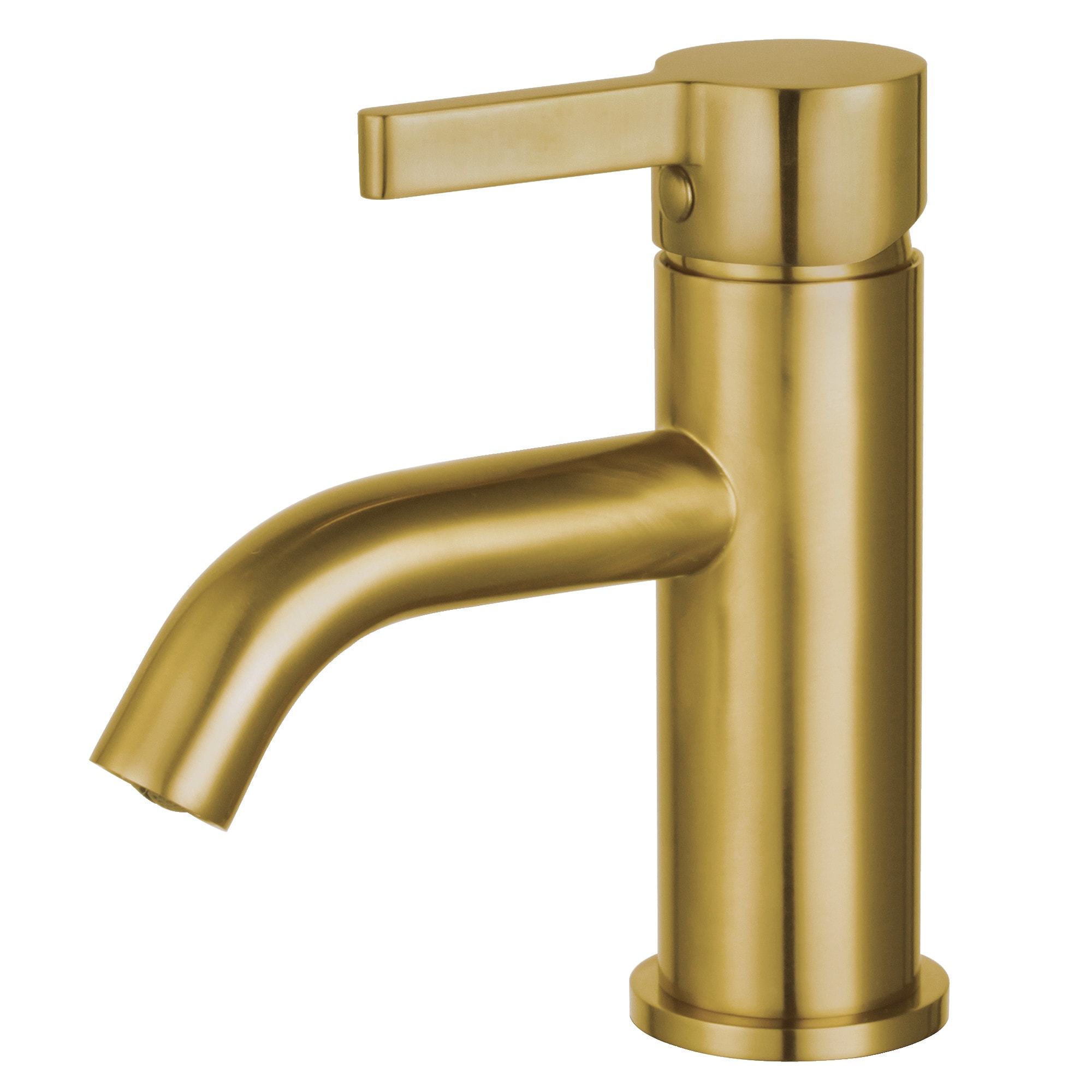 Kingston Brass WLLS8223CTL Continental Brushed brass Single hole 1-handle Low-arc Residential Handle Bathroom Sink Faucet with Drain