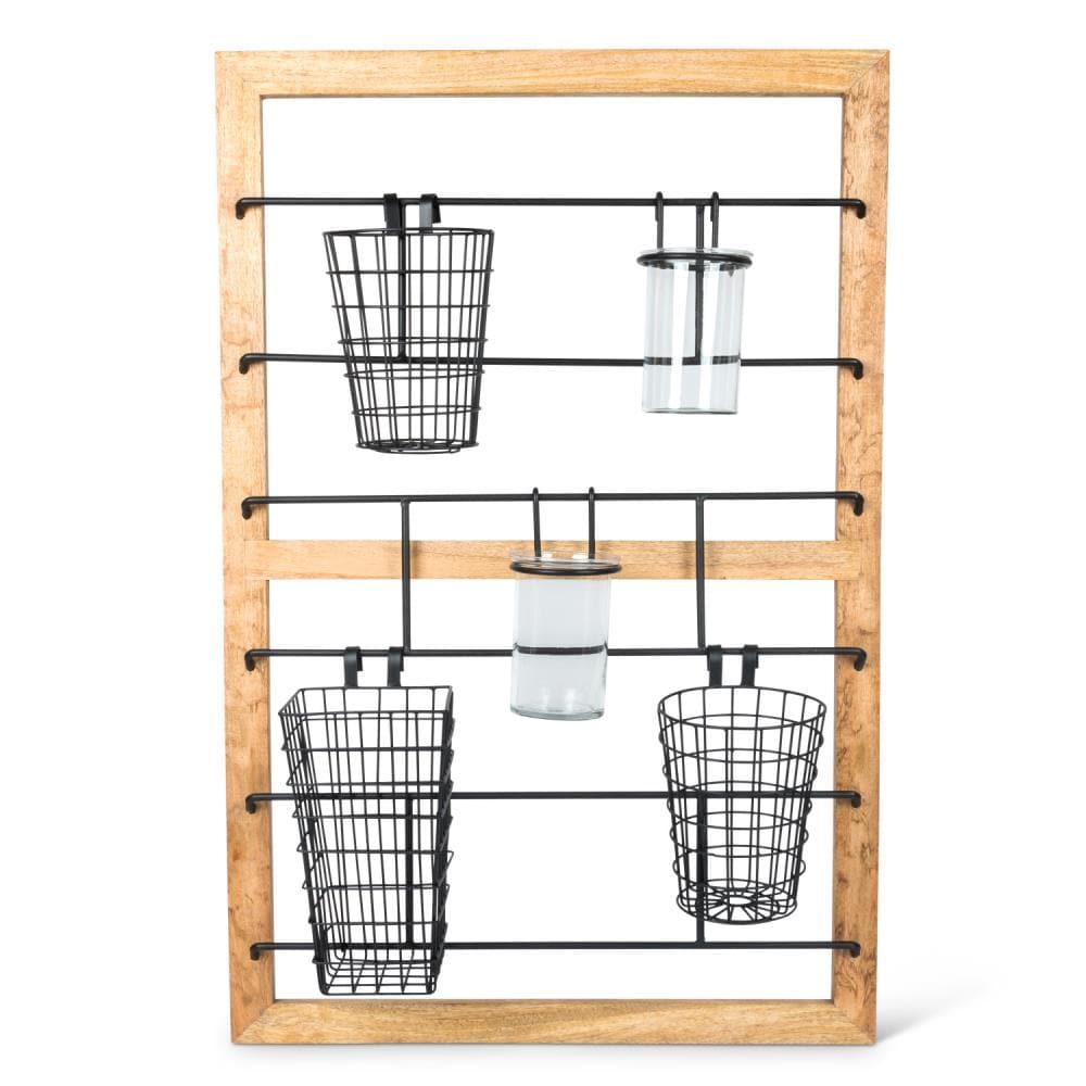 Lone Elm Studios 94142EC 24-in W x 37.75-in H Metal Baskets Industrial Wall Accent