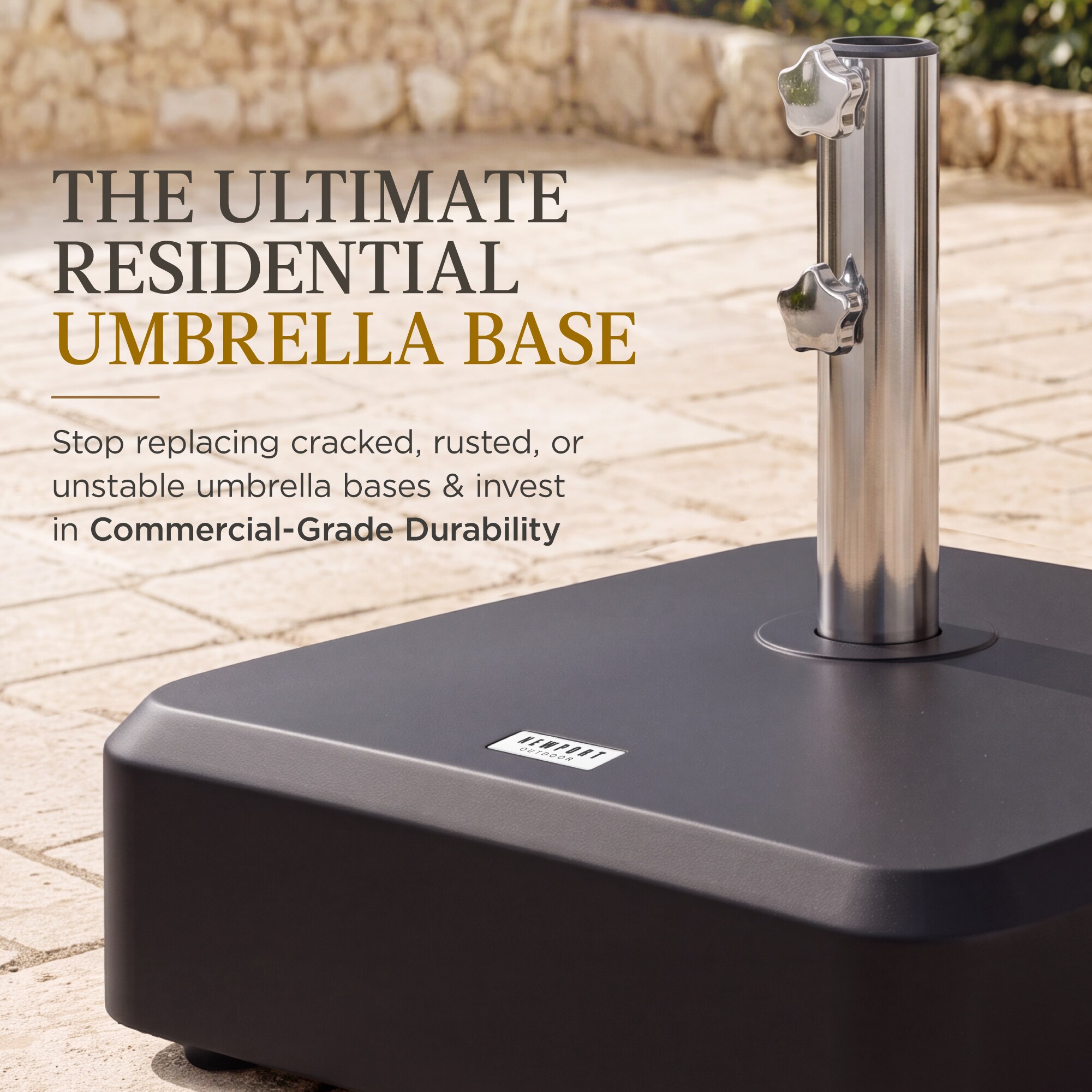 commercial grade patio umbrella stand Flash Furniture Sedona 10ft Round Solar LED Cantilever with Easy Lift and Tilt Function, Built in Cross Base, Gray last years of regular use outdoors Newport Outdoor Commercial Umbrella Base