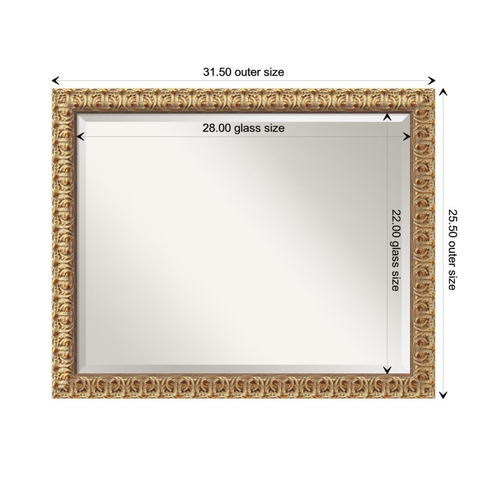 Florentine Gold Ornate Beveled Wood Framed Wall Mirror