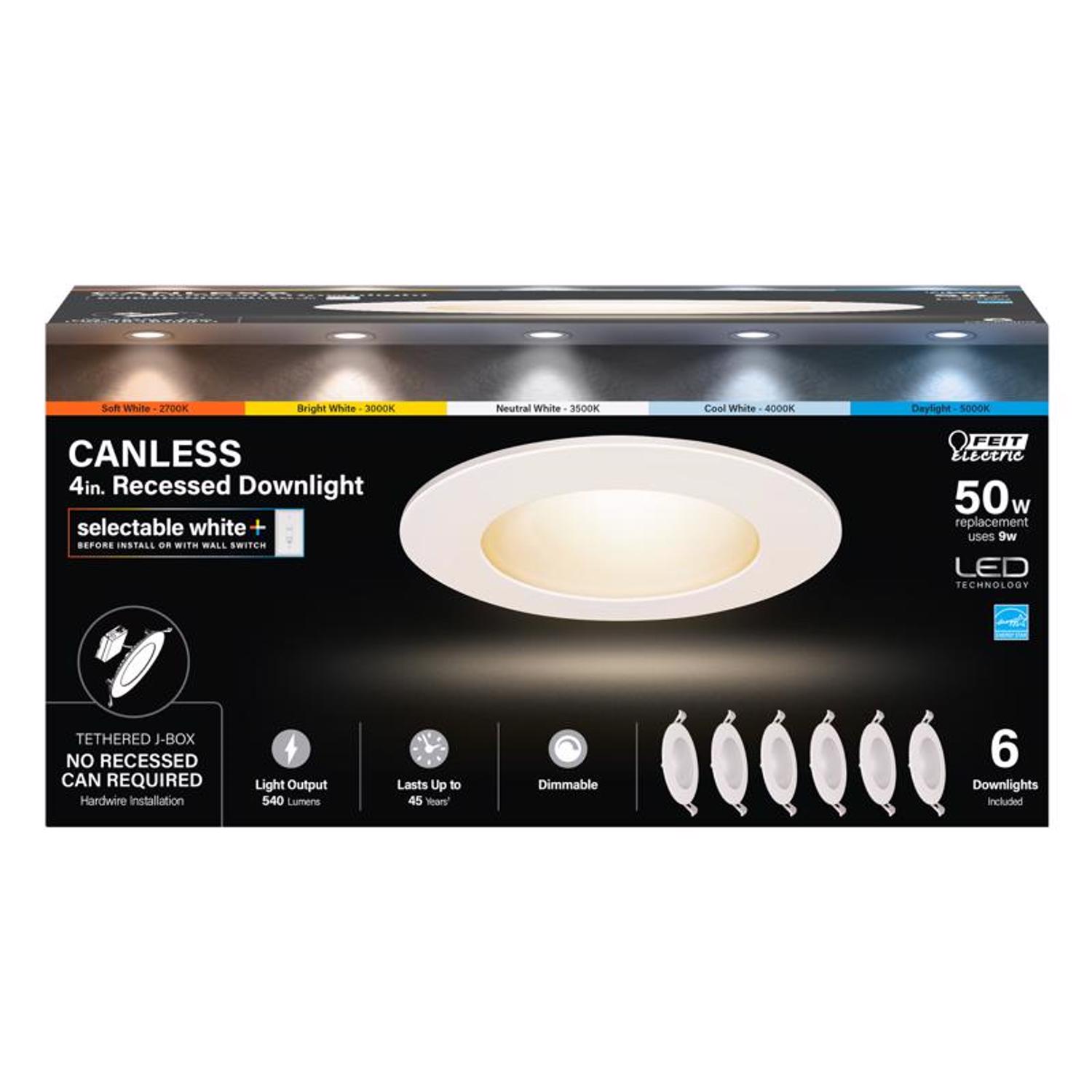 Feit Electric Feit LED Retrofits White 5 in. W LED Canless Recessed Downlight 6.5 W