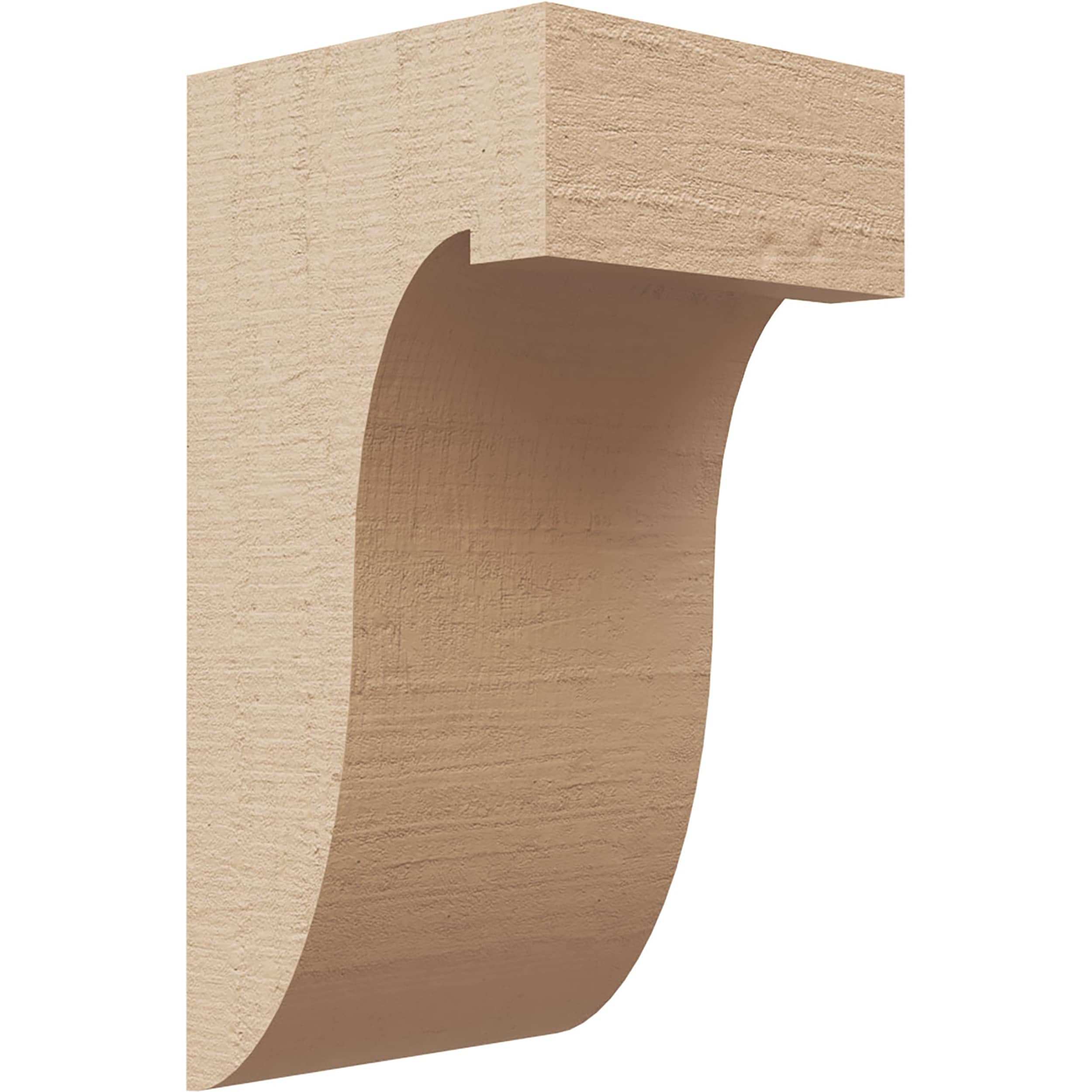 Ekena Millwork CORU04X04X08DELRCPR 4-in x 4-in x 8-in Rough Cedar Woodgrain TimberThane Primed Urethane Paintable/Stainable Corbel