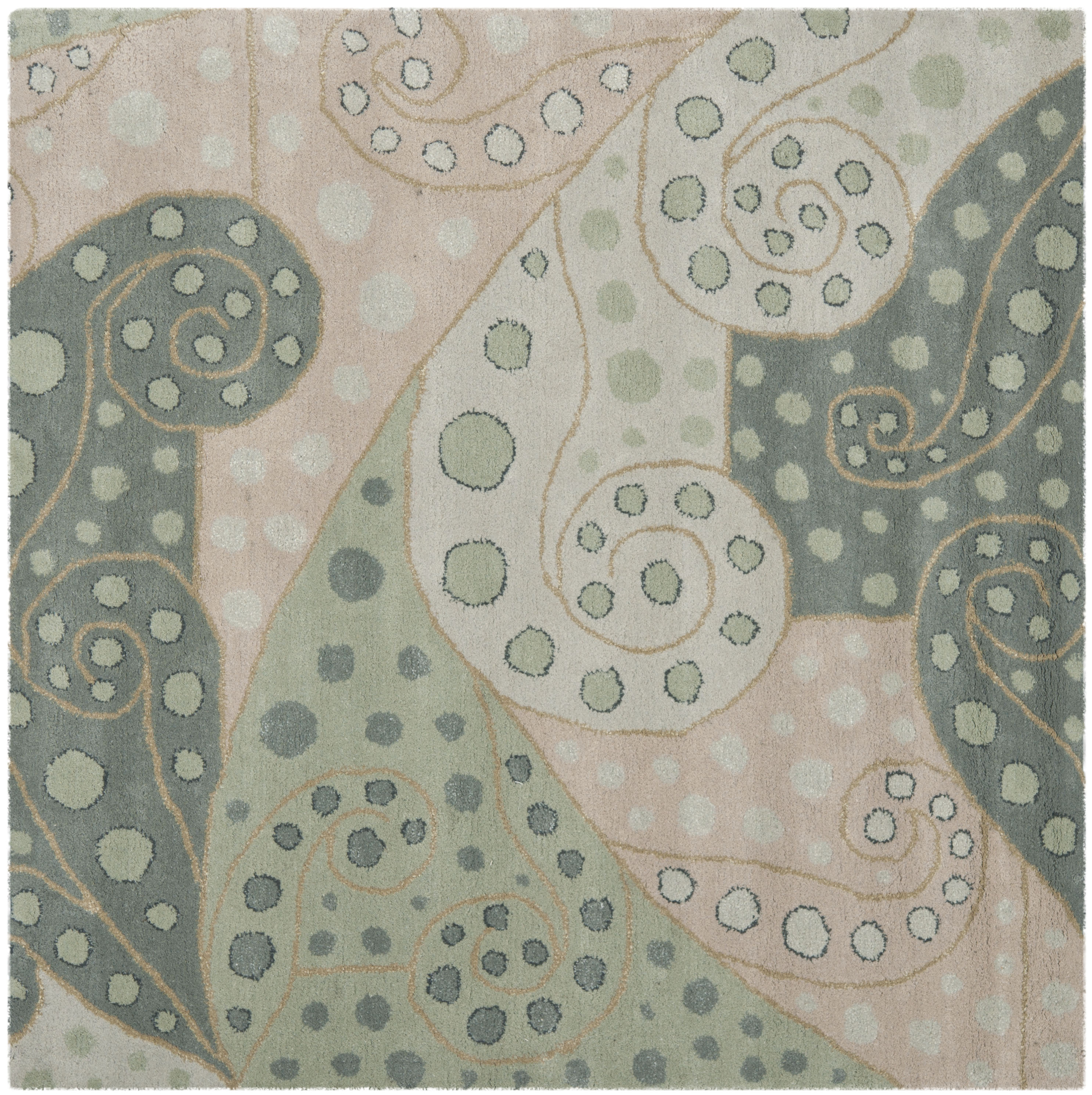 Ivory Elegance Hand-Tufted Wool 5' Square Area Rug