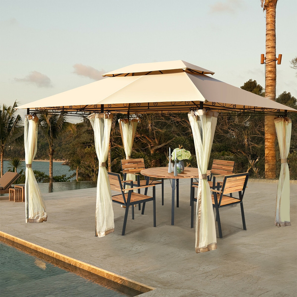 WELLFOR TDZ10354CF Wood-Resin-Gazebos - View #6
