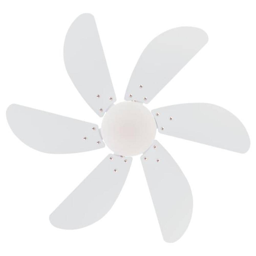 30'' White LED Ceiling Fan with Frosted Glass Light