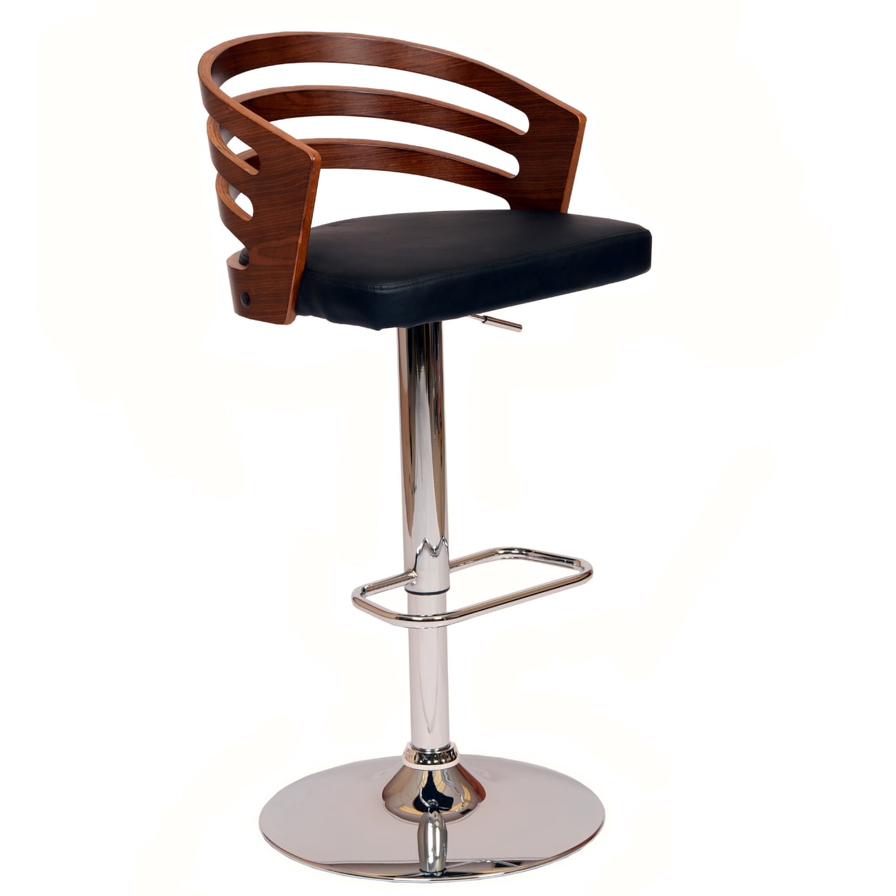 Black 25-in H Counter height Upholstered Swivel Metal Backless Bar Stool | - HomeRoots 4000477269