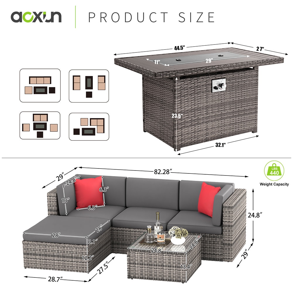 AOXUN G12034GRAB+G25005GR Patio-Conversation-Sets - View #7