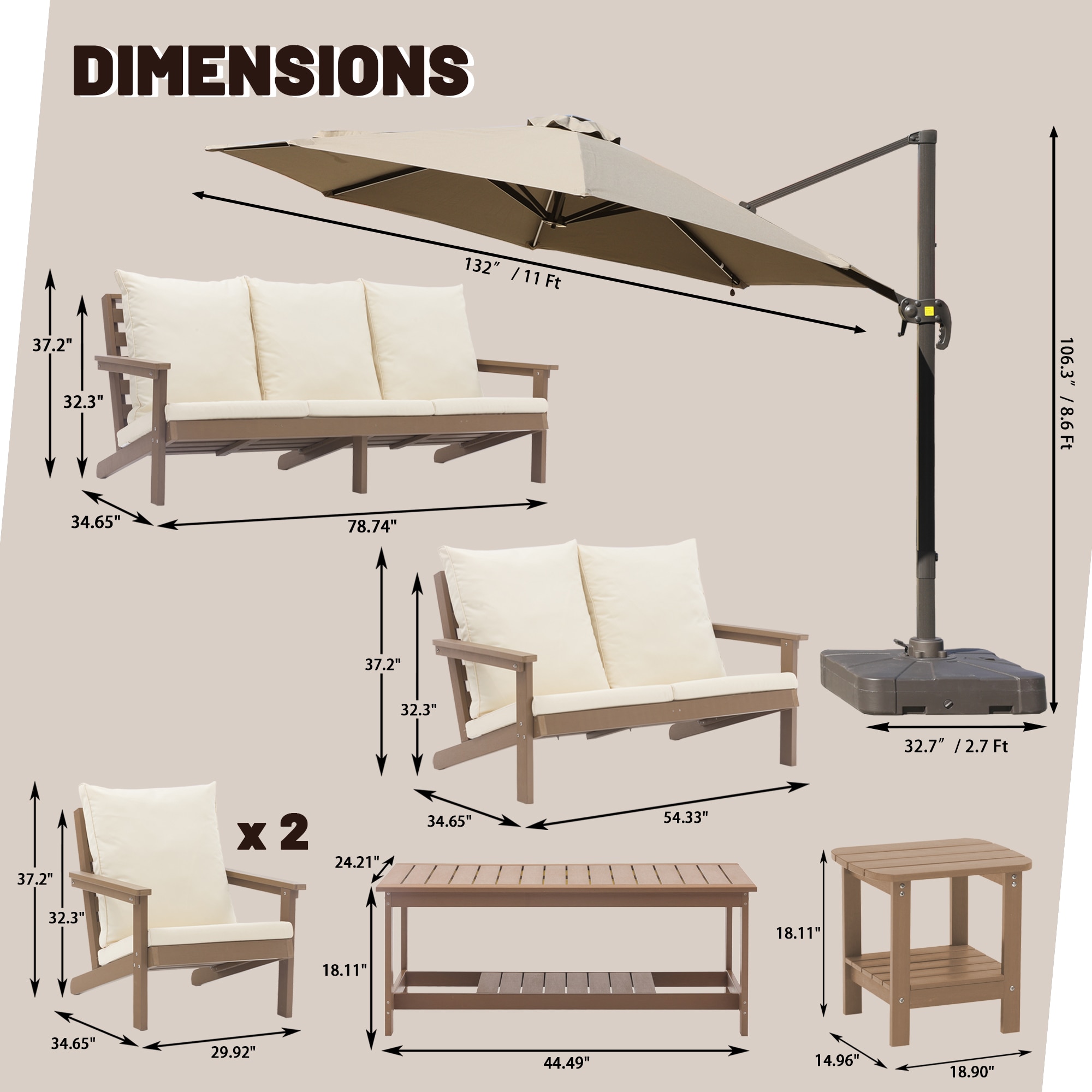 Clihome CL-H6311-42SD Patio-Conversation-Sets - View #5