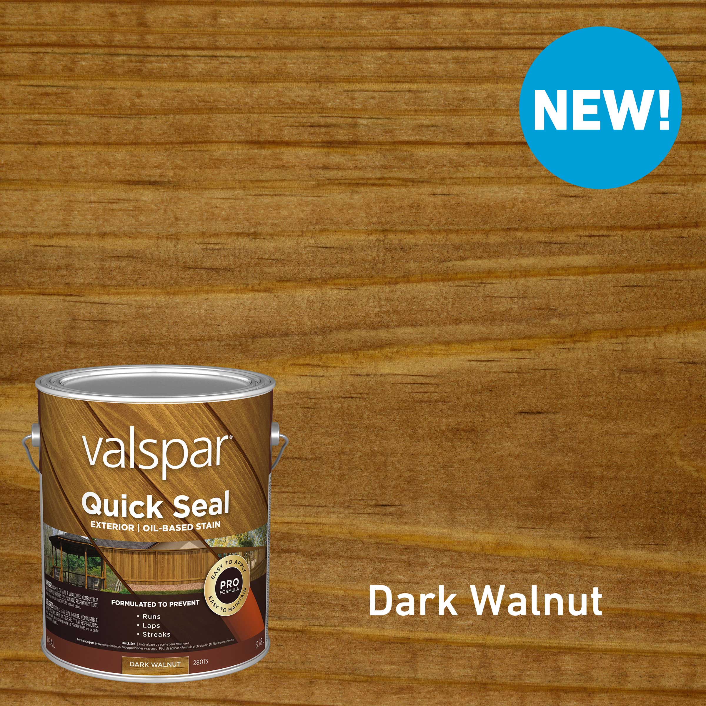 Valspar VL1028013-16 Quick Seal Pre-Tinted Dark Walnut Semi-transparent Exterior Wood ( 1-gallon )