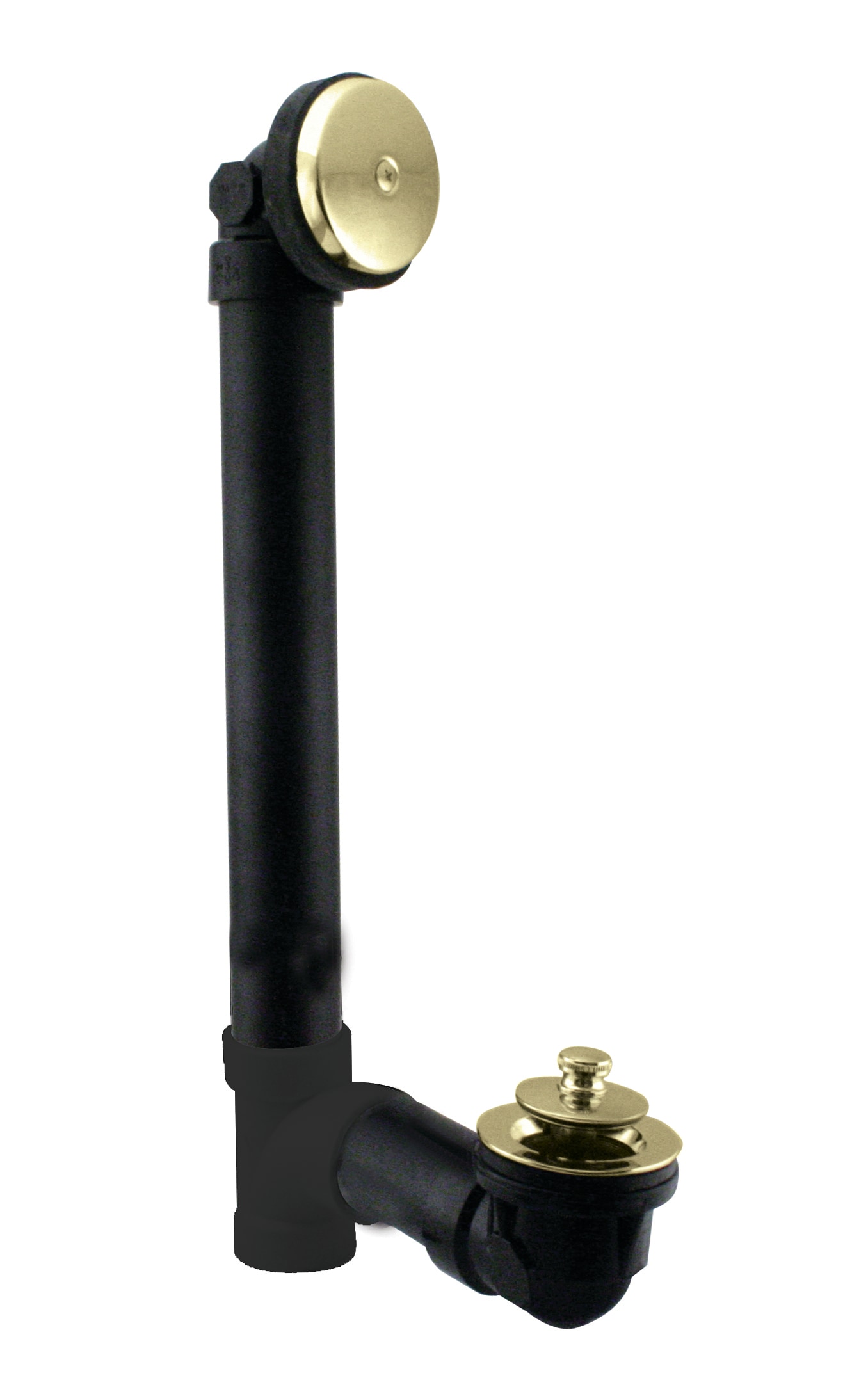 WESTBRASS D49411-01 Twist and Close Sch. 40 Abs Bath Waste with One-hole Elbow In Polished Brass D49411-01