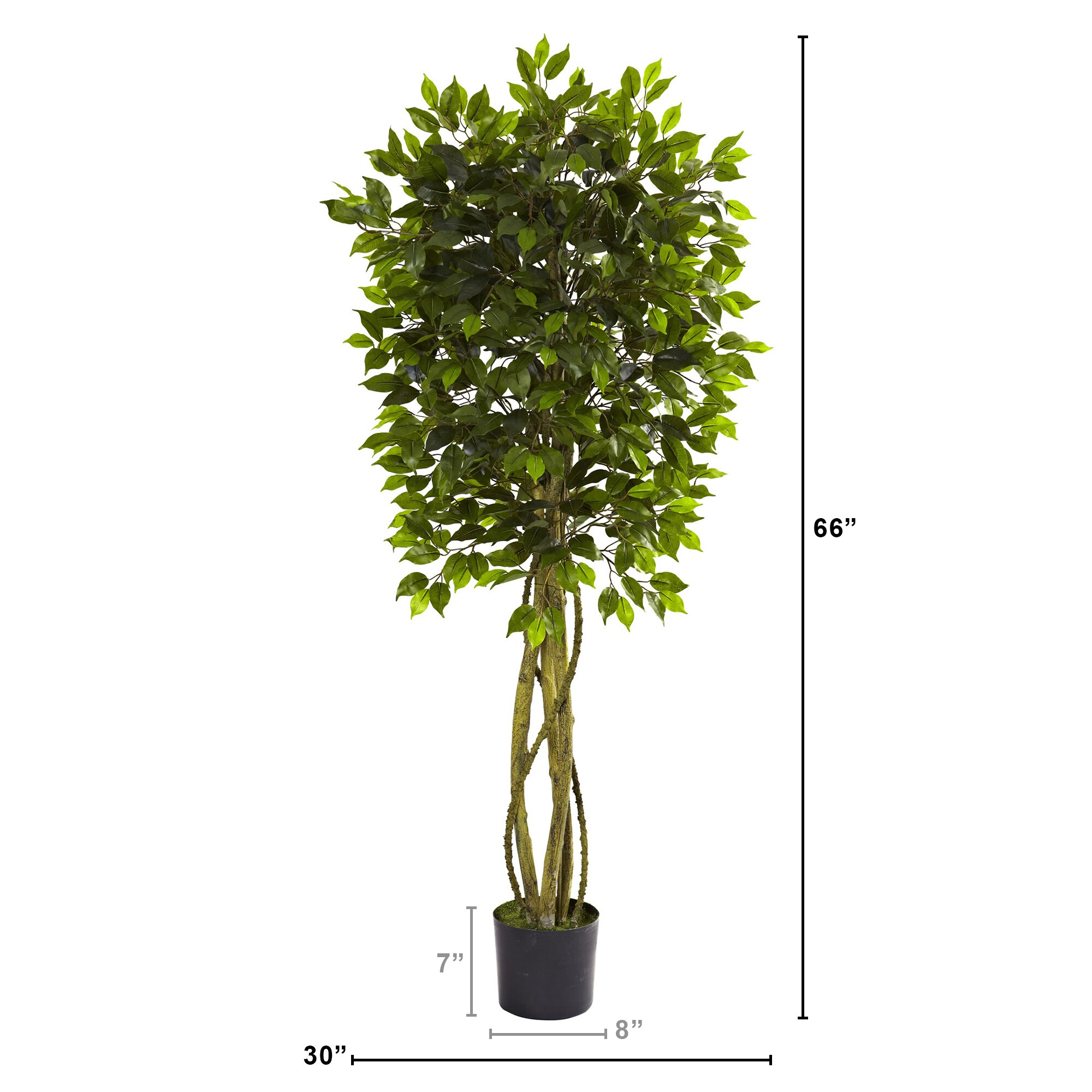 Nearly Natural 66-in Green Indoor/Outdoor Silk Artificial Tree in the ...