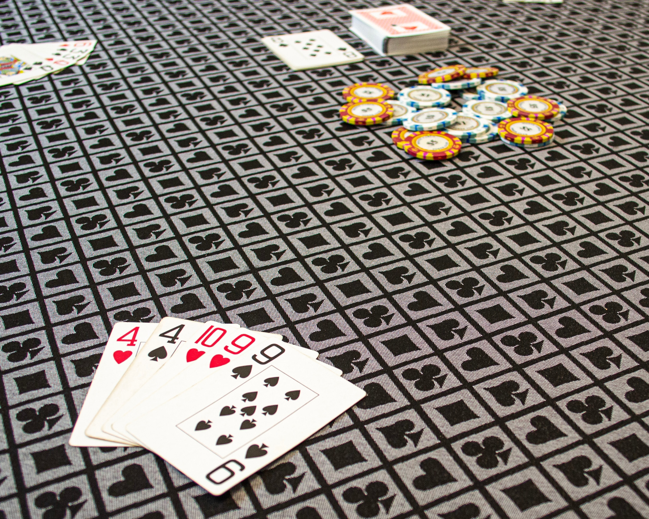 Mocha Knotty Alder 54" Square Poker Table with Stainless Steel Cup Holders