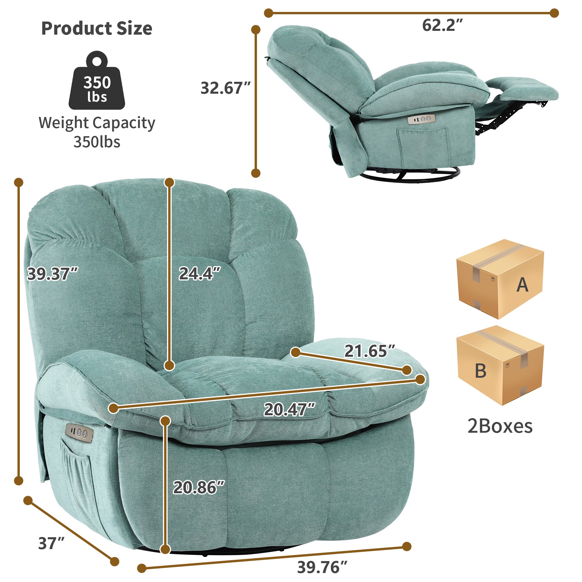 DYHOME HQDKRC-GN recliners - View #2