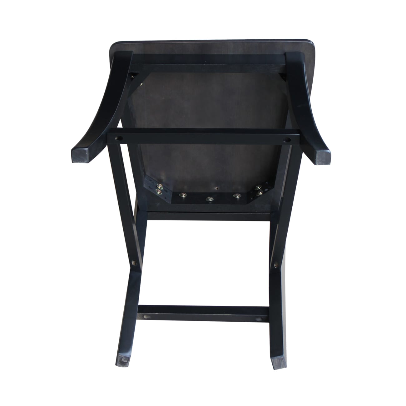 Cosmo Traditional 24" Ladder Back Counter Stool in Coal Black