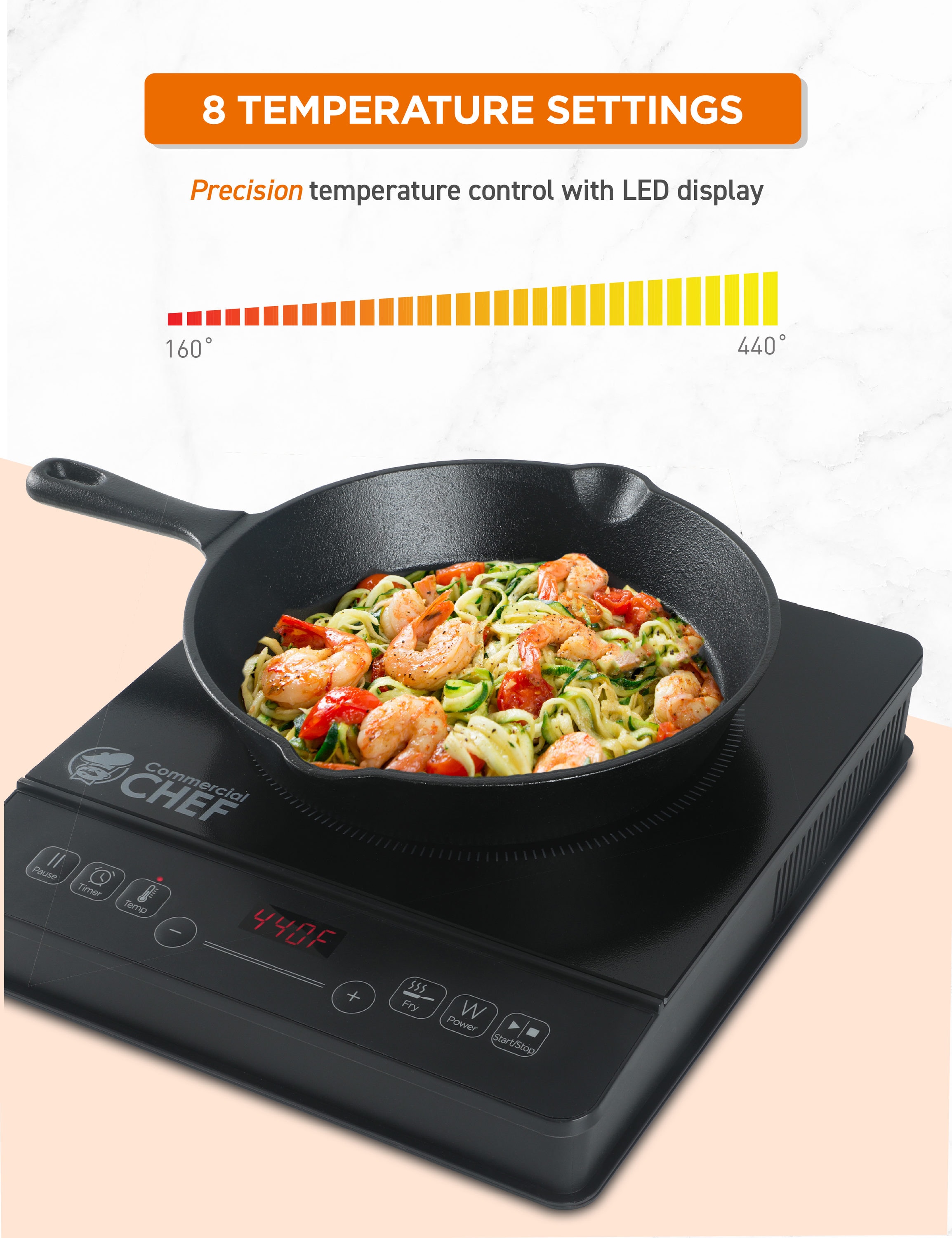 induction hob with wok burner from professional mfgr AT Cooker