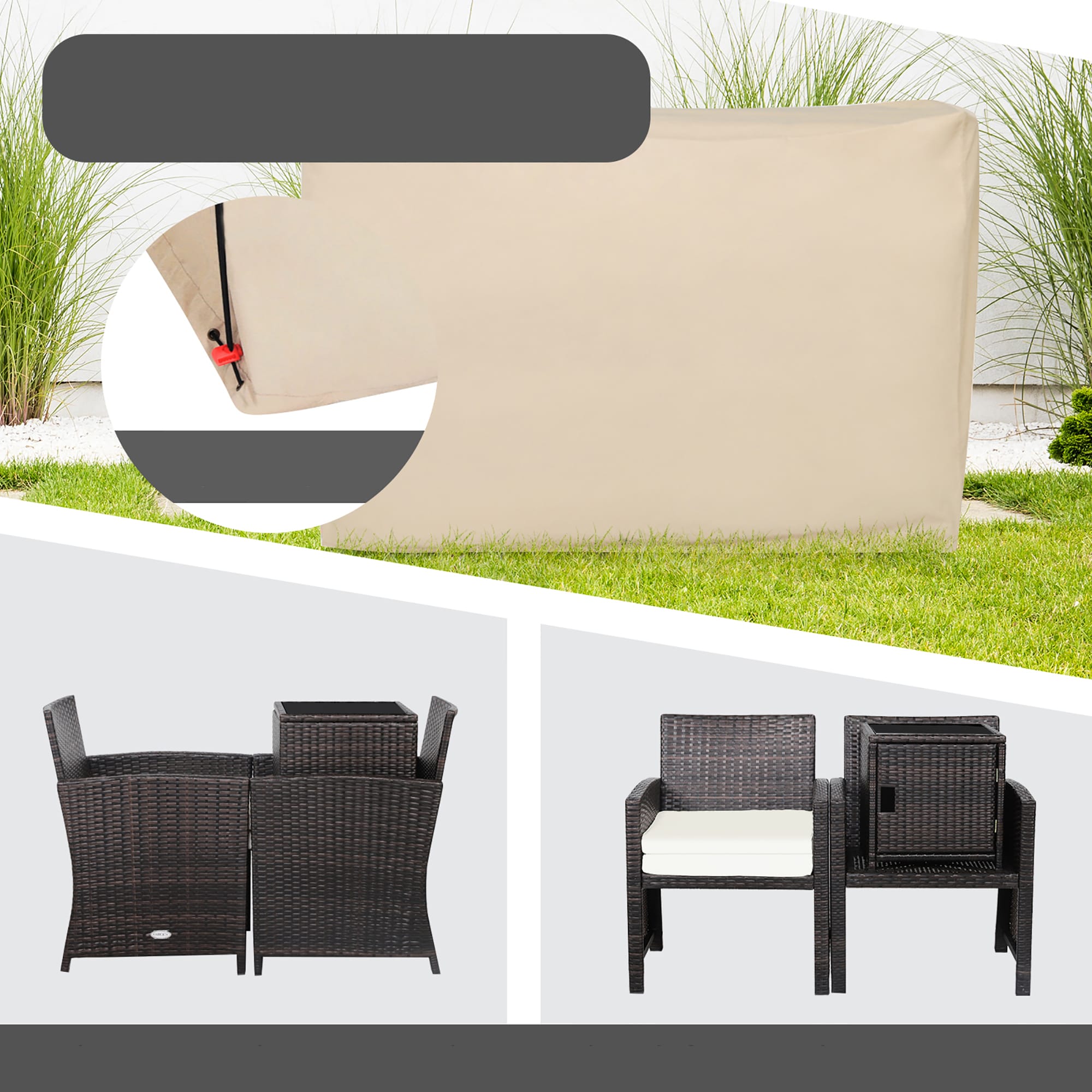 Costway HW69444WH Patio-Conversation-Sets - View #2