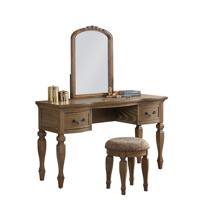 Antique Oak Makeup Vanity, Antique Makeup Dresser With Mirror