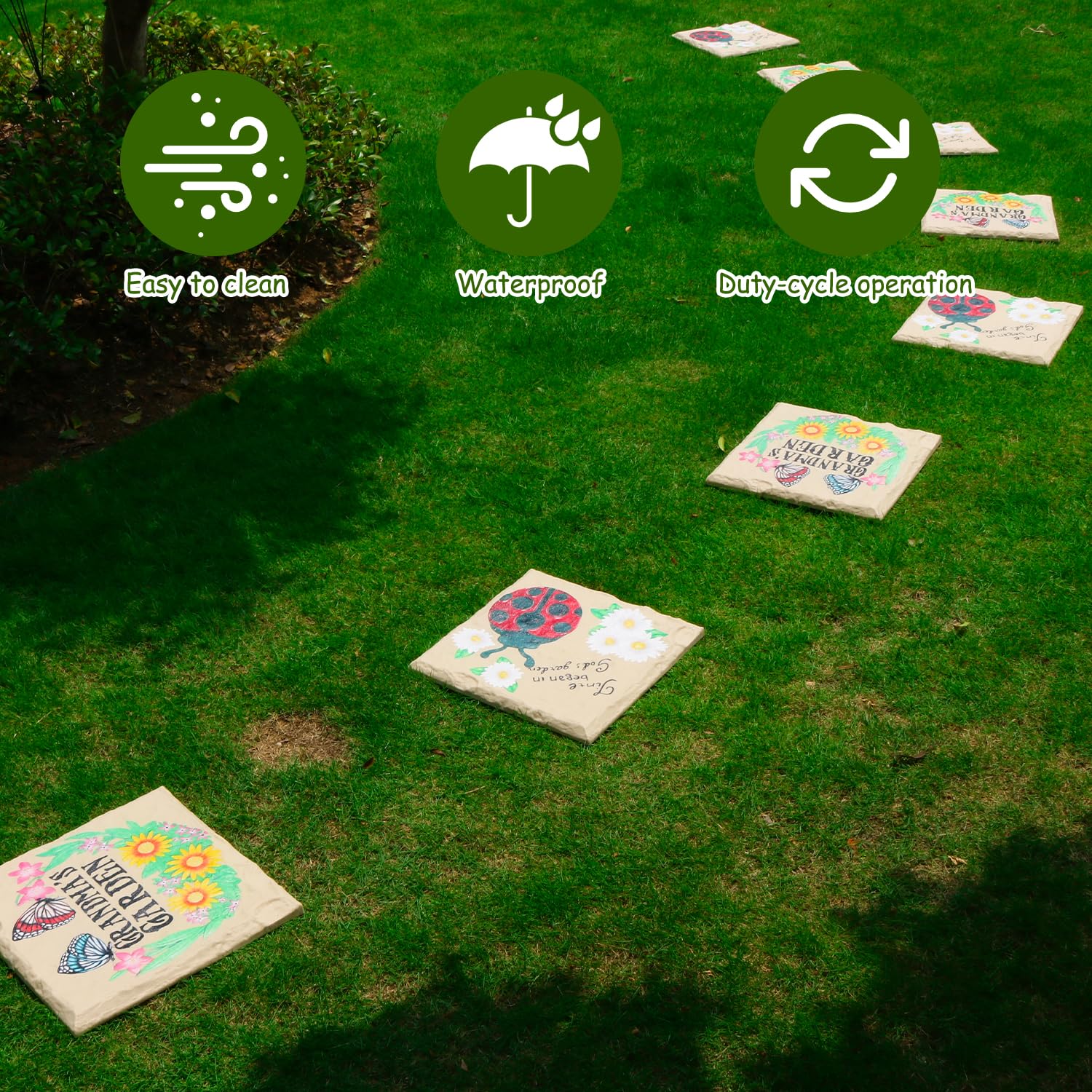 DYRCJ 4Pcs Square Butterfly Stepping Stone Outdoor Garden Walkway ...