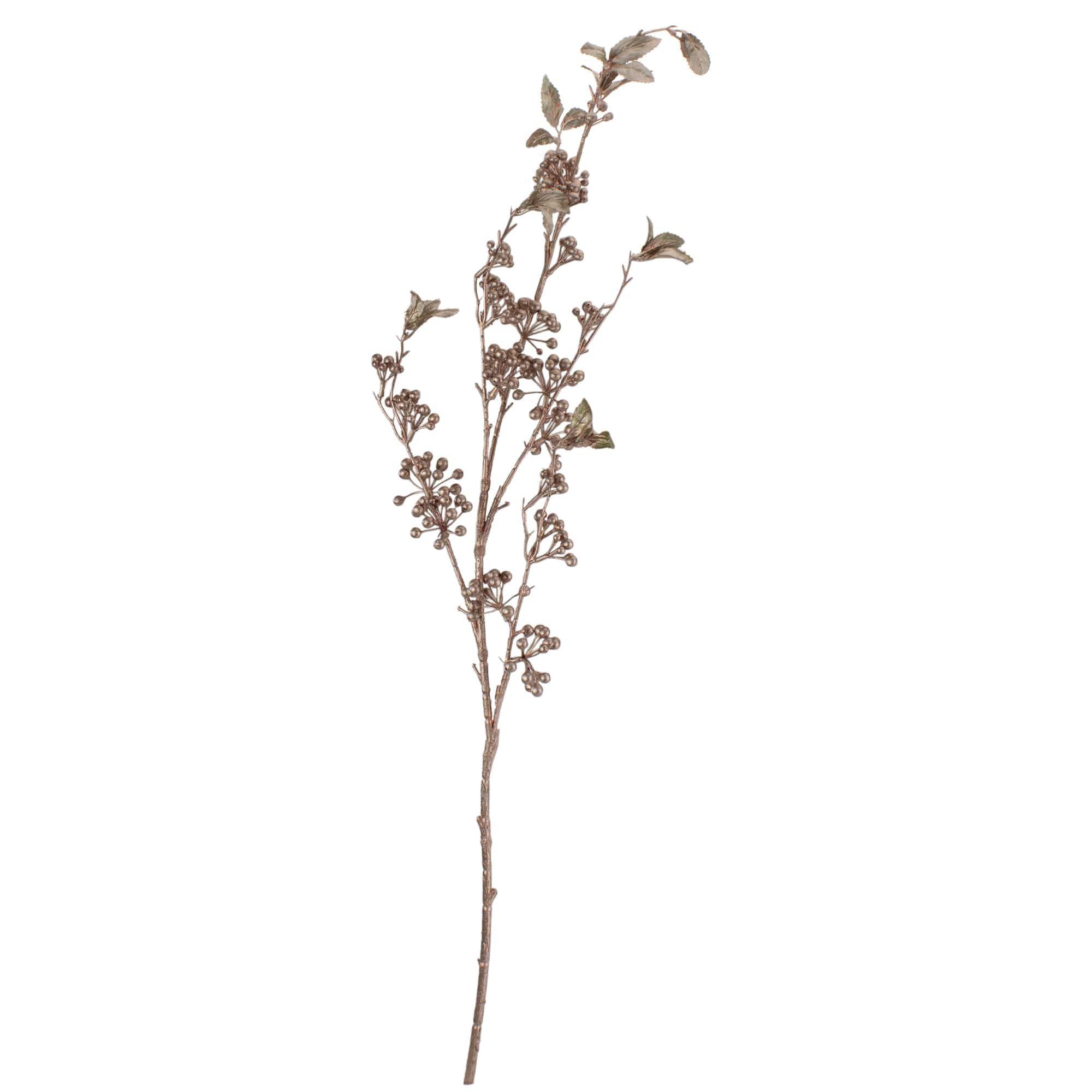 Northlight Glittered Berries Artificial Christmas Spray - 37 inch - Rose Gold