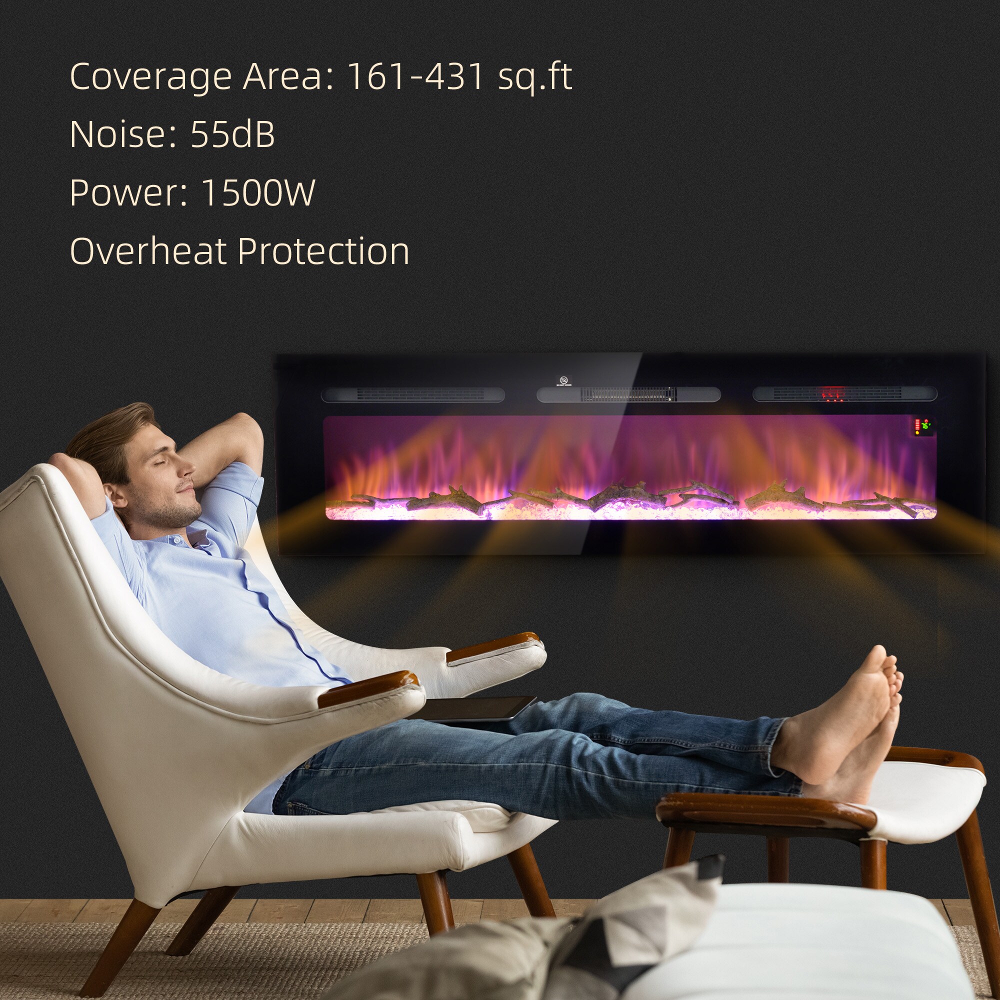 SINOFURN SYE740002BK Electric-Fireplaces - View #4