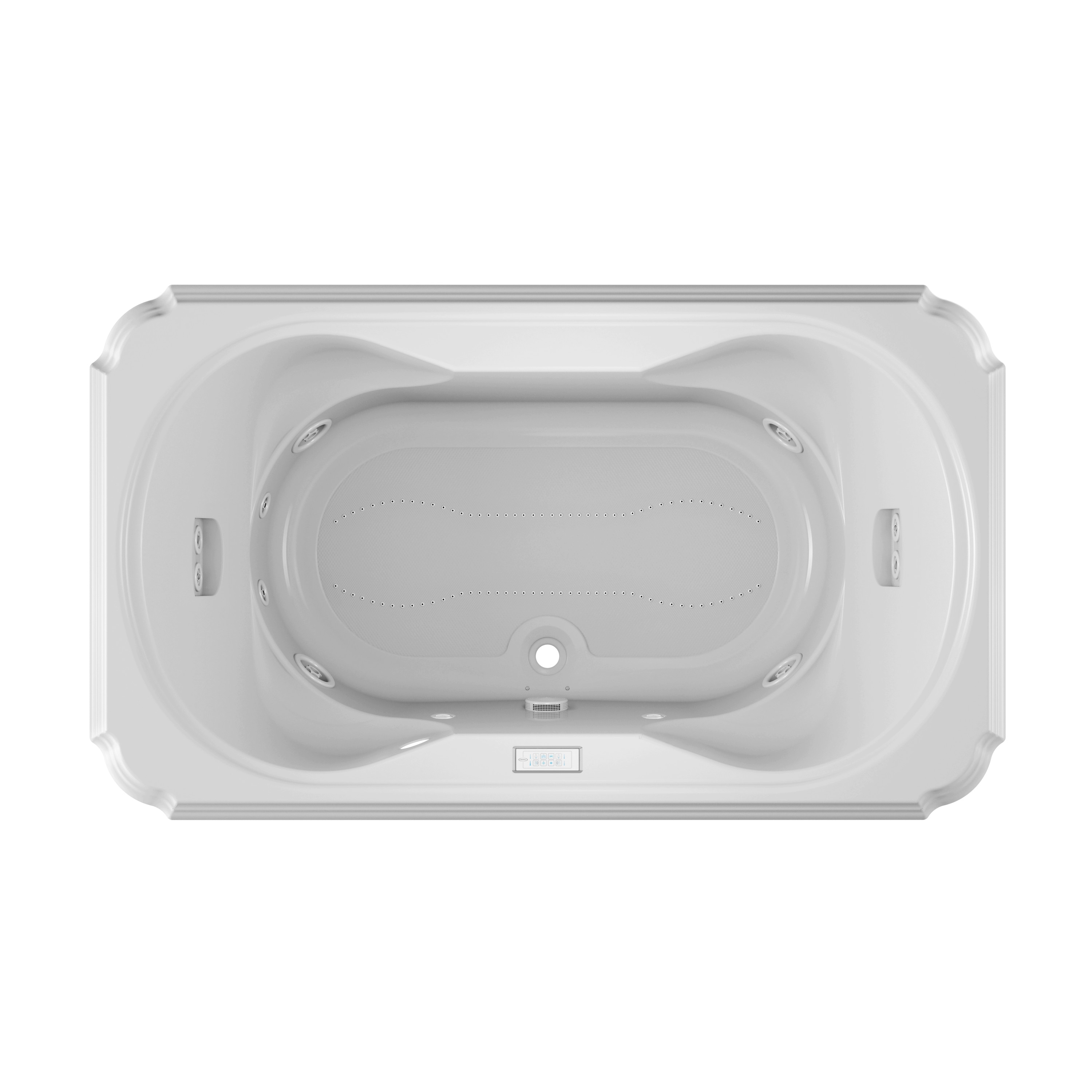 Jacuzzi MAR7242CCR4CHW Marineo 42.0-Inches x 72.0-Inches White Acrylic Rectangular Drop-in Whirlpool and air bath combination tub ( Center Drain )