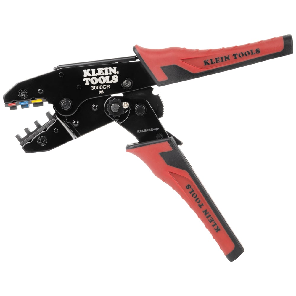 Klein Tools Ratcheting Heat Shrink Terminal Crimper, 10 to 22 AWG Wire