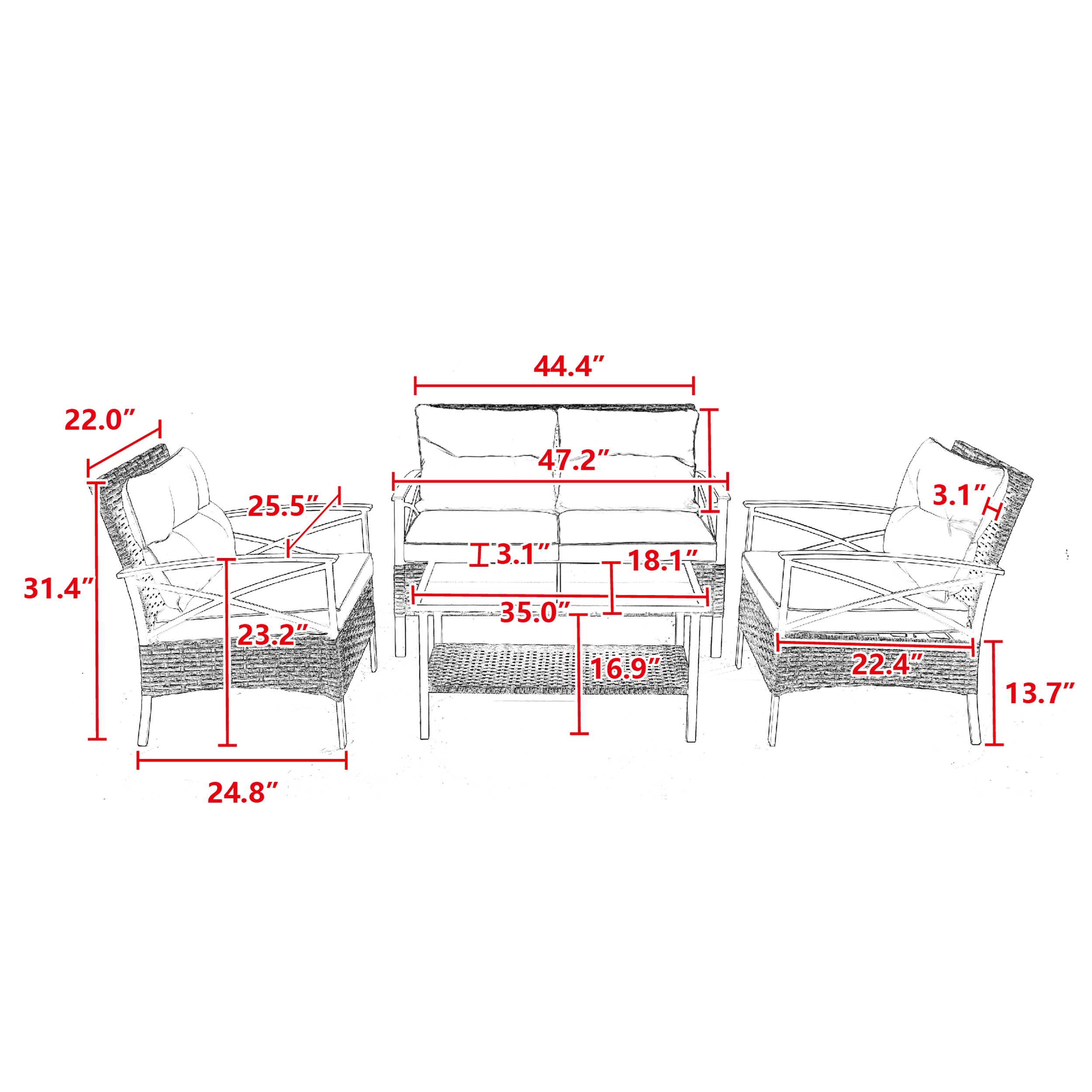 Moda Furnishings MDW640S00032 Patio-Conversation-Sets - View #7