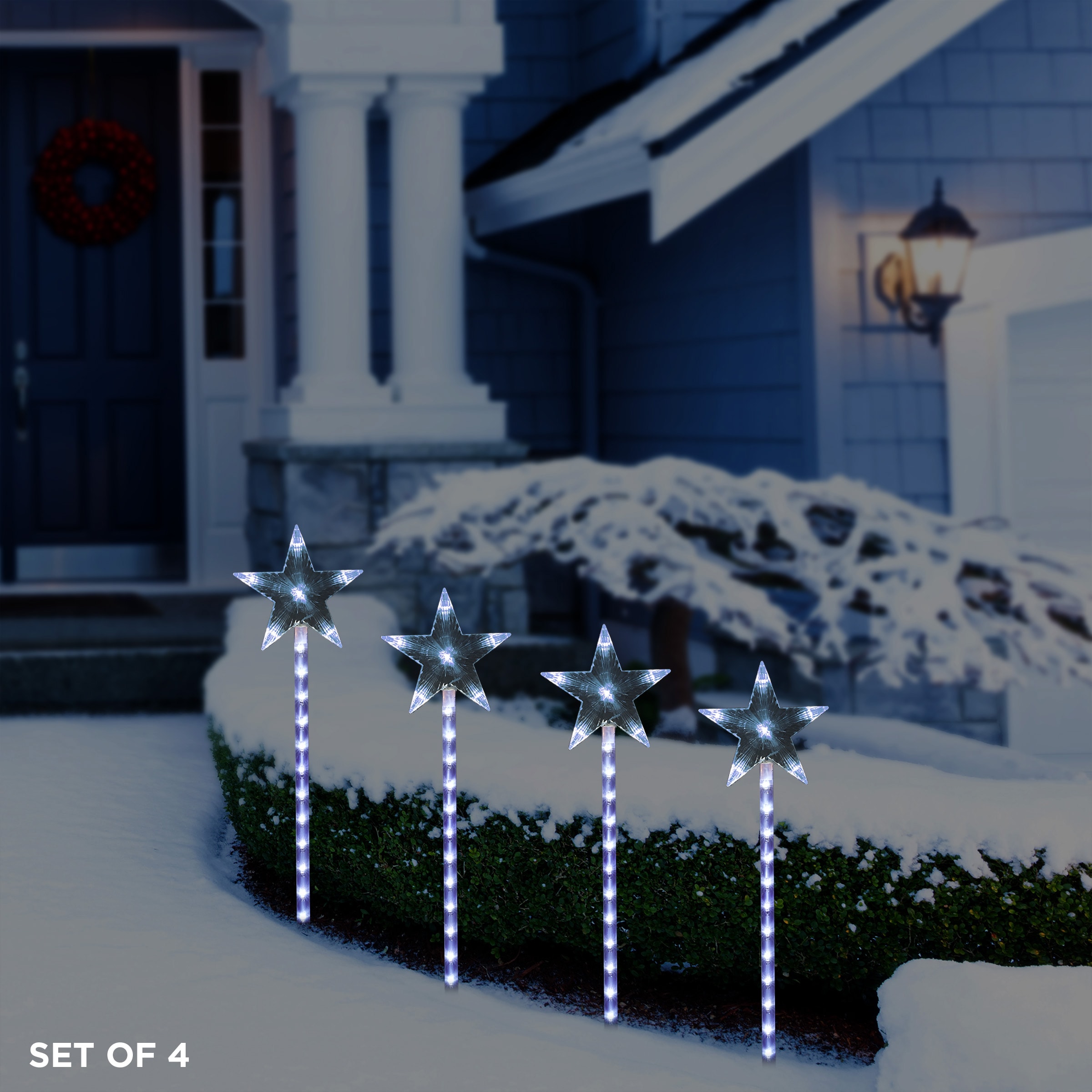 Shooting Star LED Pathway Stakes, 4-Pack, Cool White