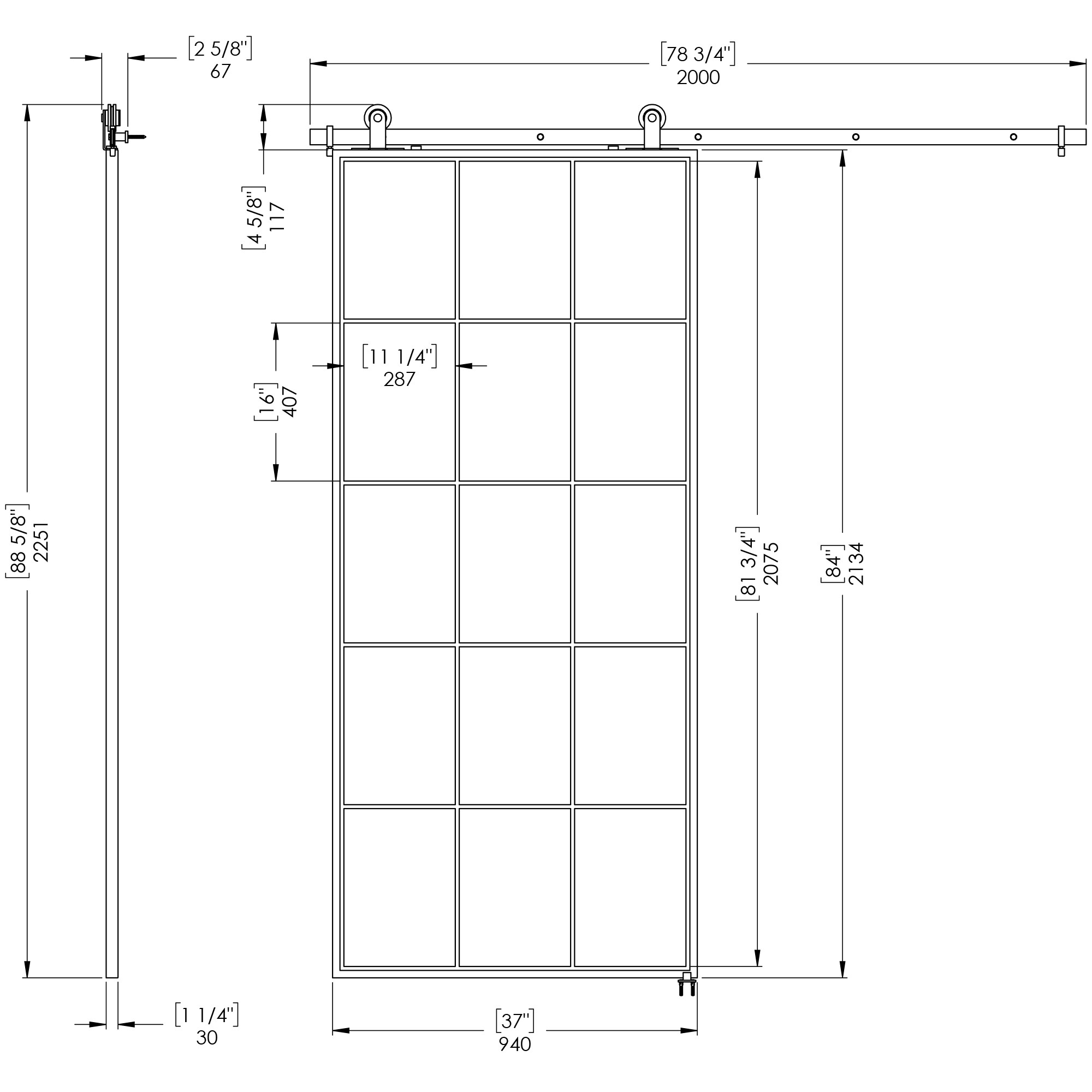 RELIABILT KMCTQNF-37BL-E Barn-Doors - View #7