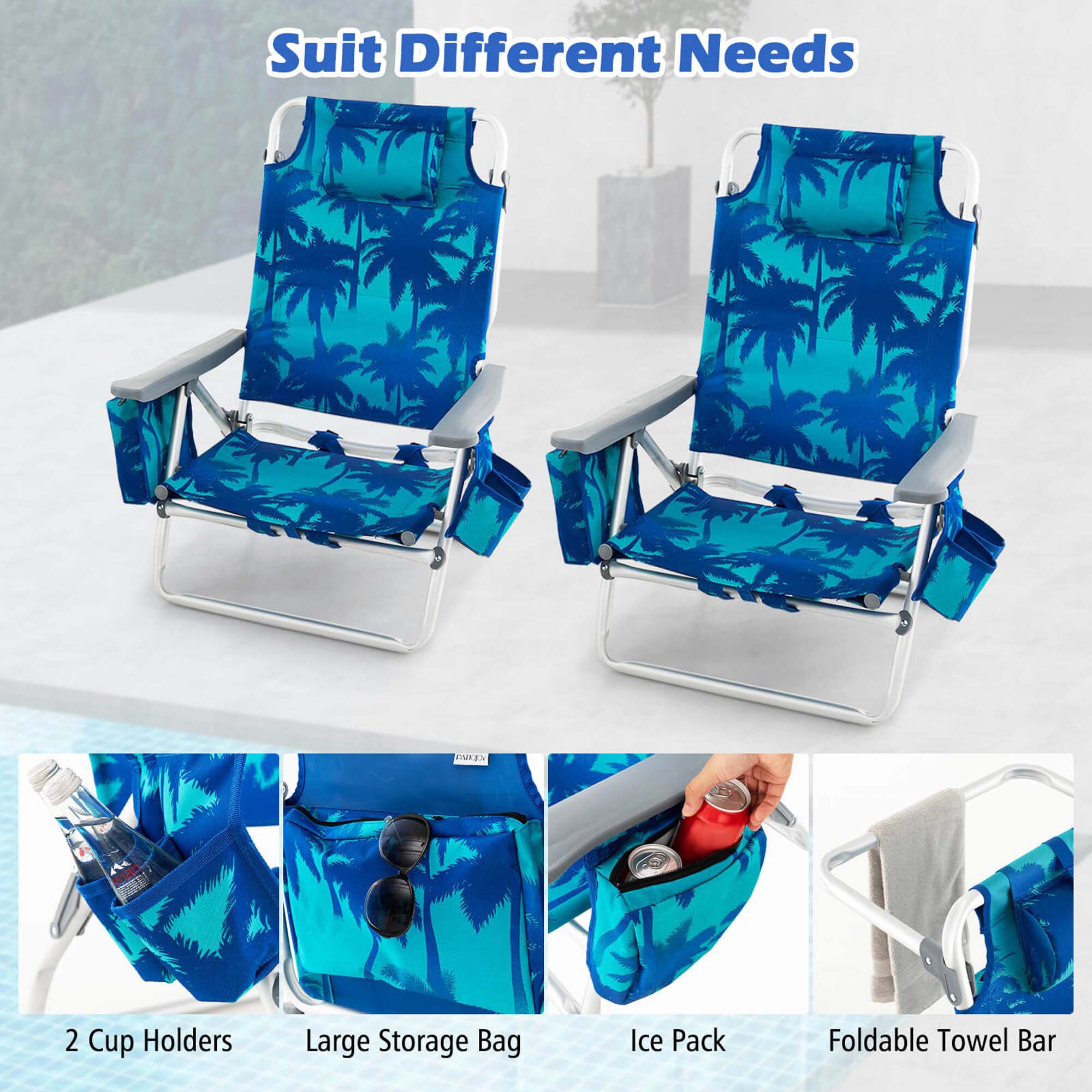 Costway HCST05854 Beach-Camping-Chairs - View #7