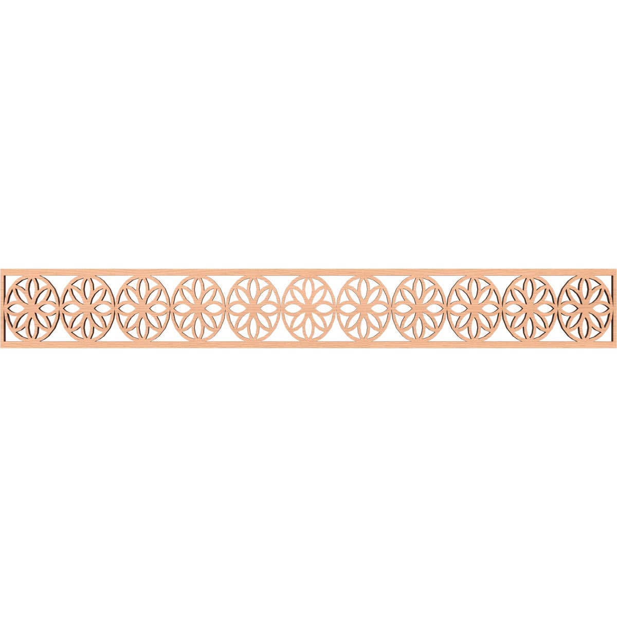 Ekena Millwork MLDB06X46BLUAL Blume Fretwork Flat Trim 6-in x 3.86-ft Alder Brown Unfinished 2155827 Pierced Wall Panel Moulding