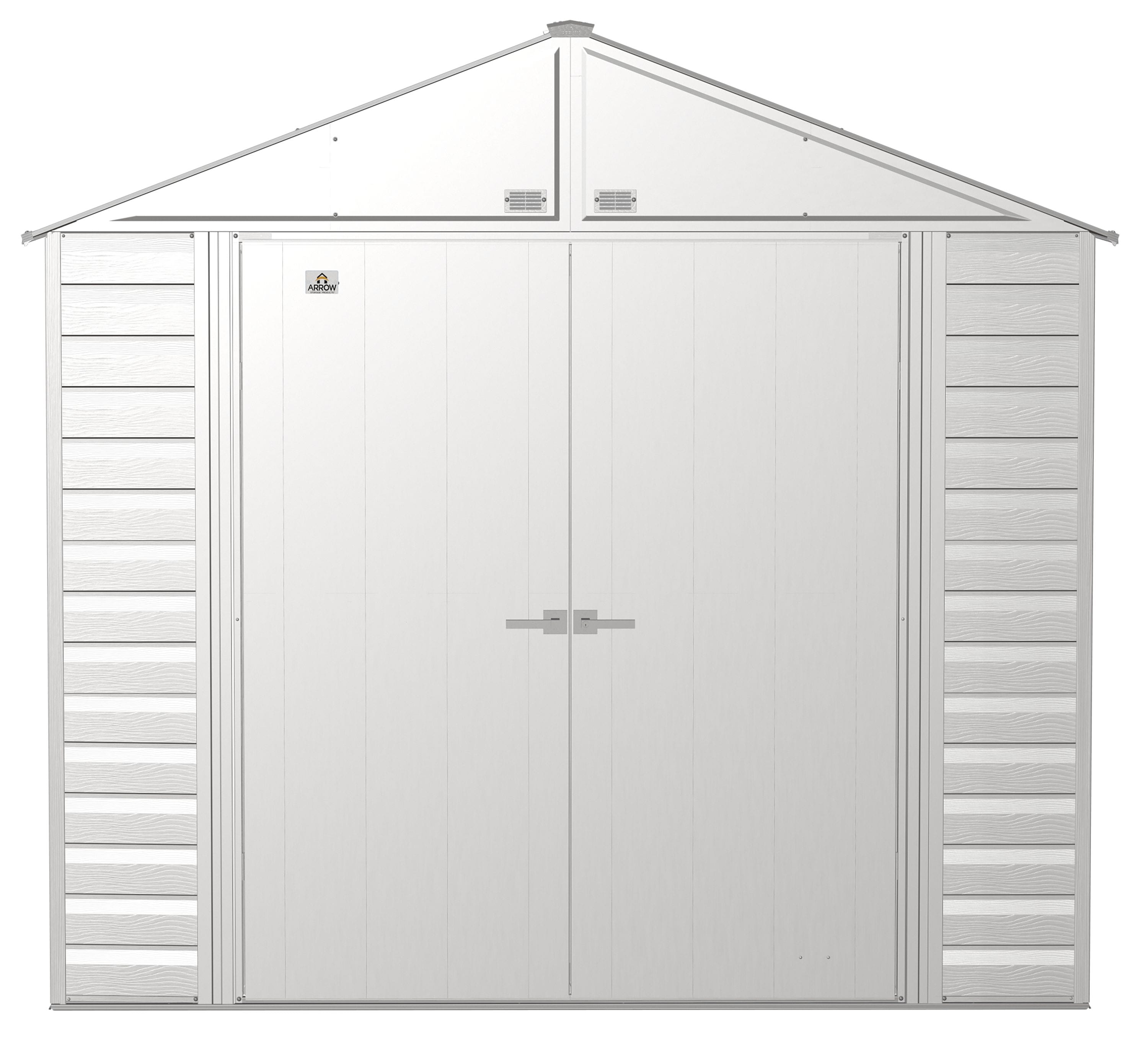 Arrow 8x8 Flute Grey Steel Peak Roof Storage Shed
