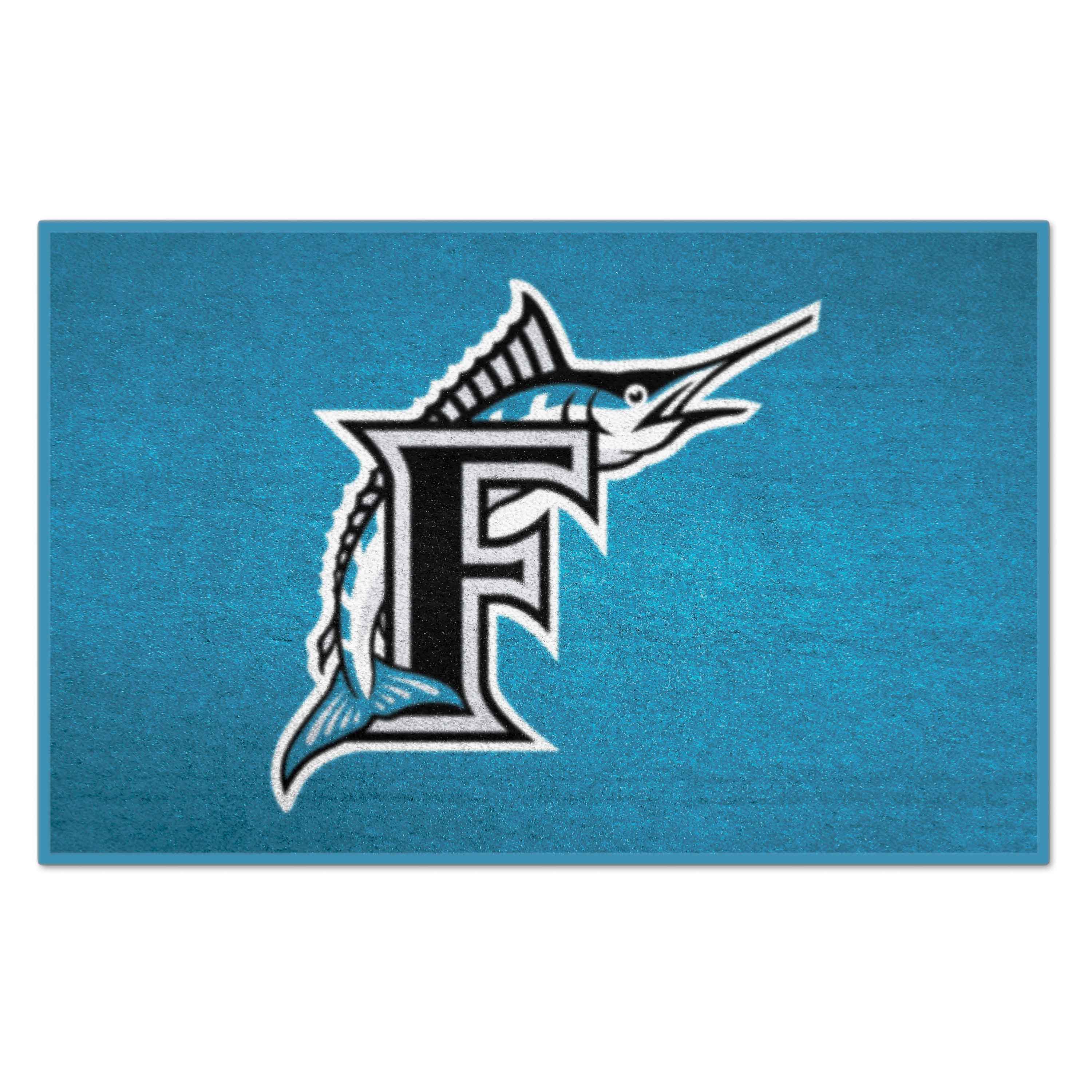 FANMATS 2220 MLB Retro Starter Mat 2 x 3 (ft) Tufted Nylon Turquoise Rectangular Indoor Throw rug