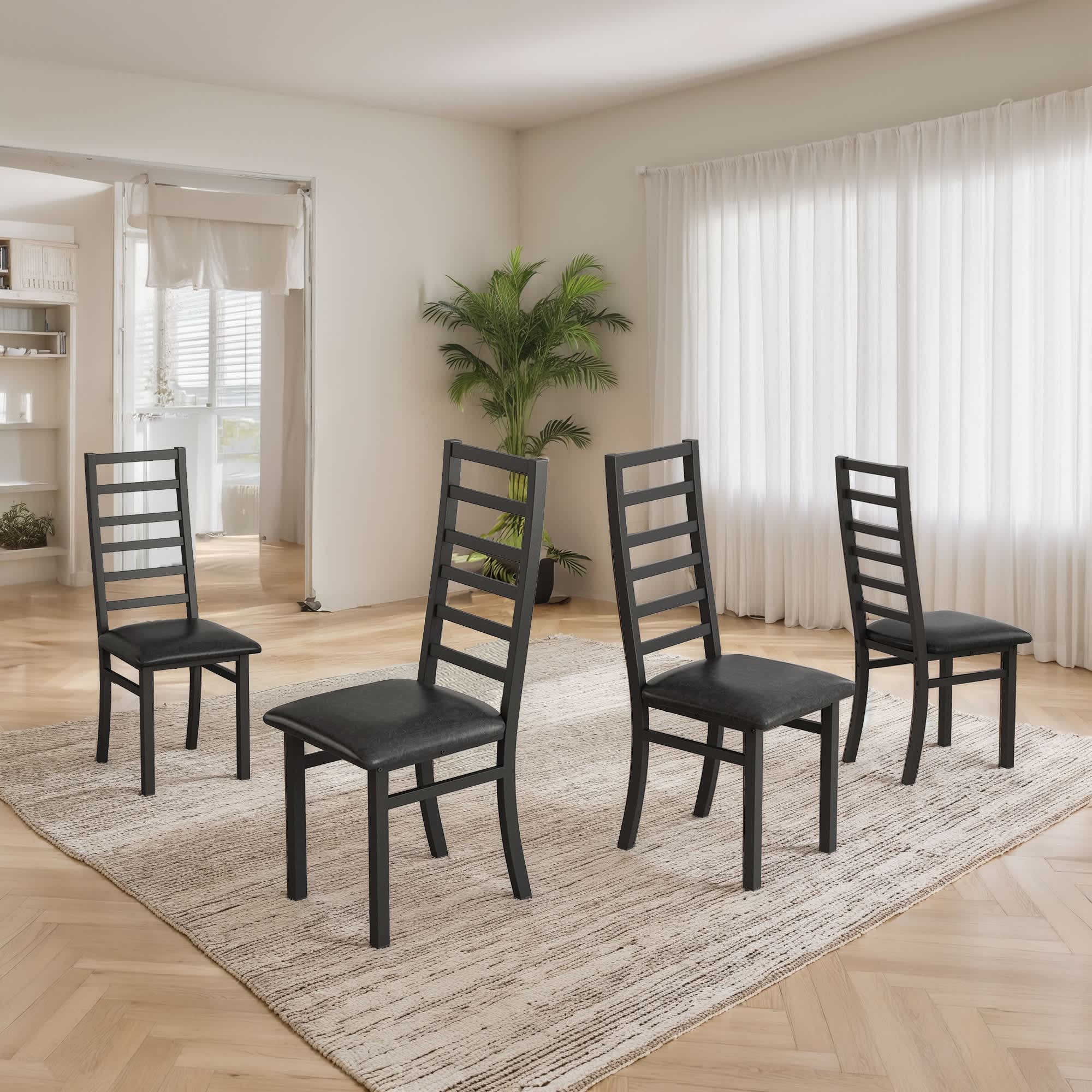Vynxaria LEXY0080-DJCY-4DGR Dining-Chairs - View #2