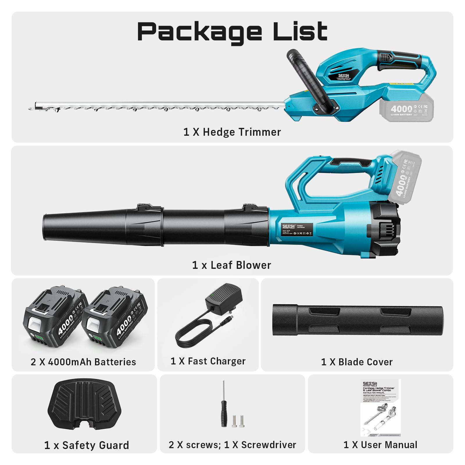 SeeSii CYCHT01B-510,ML209 Cordless-Hedge-Trimmers - View #9