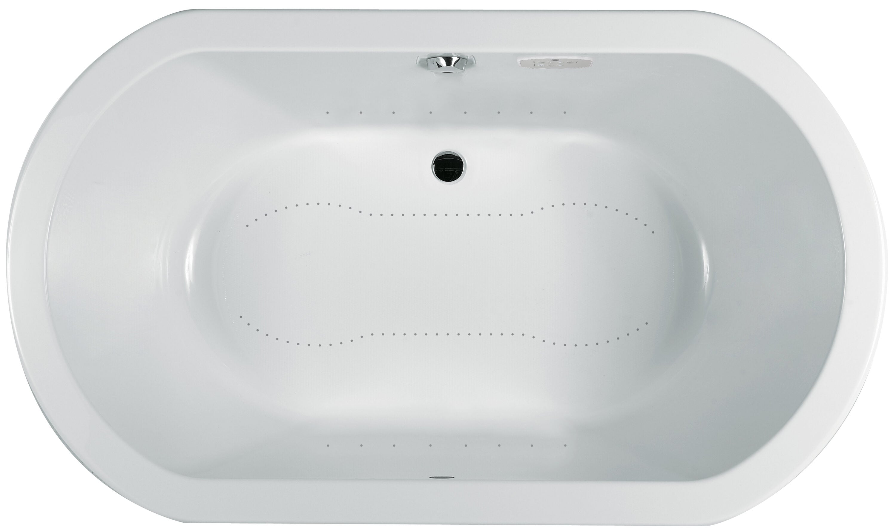 Anza 42-in x 66-in White Acrylic Oval Drop-In Air Bath (Center Drain) | - Jacuzzi ANZ6642ACR4CXW