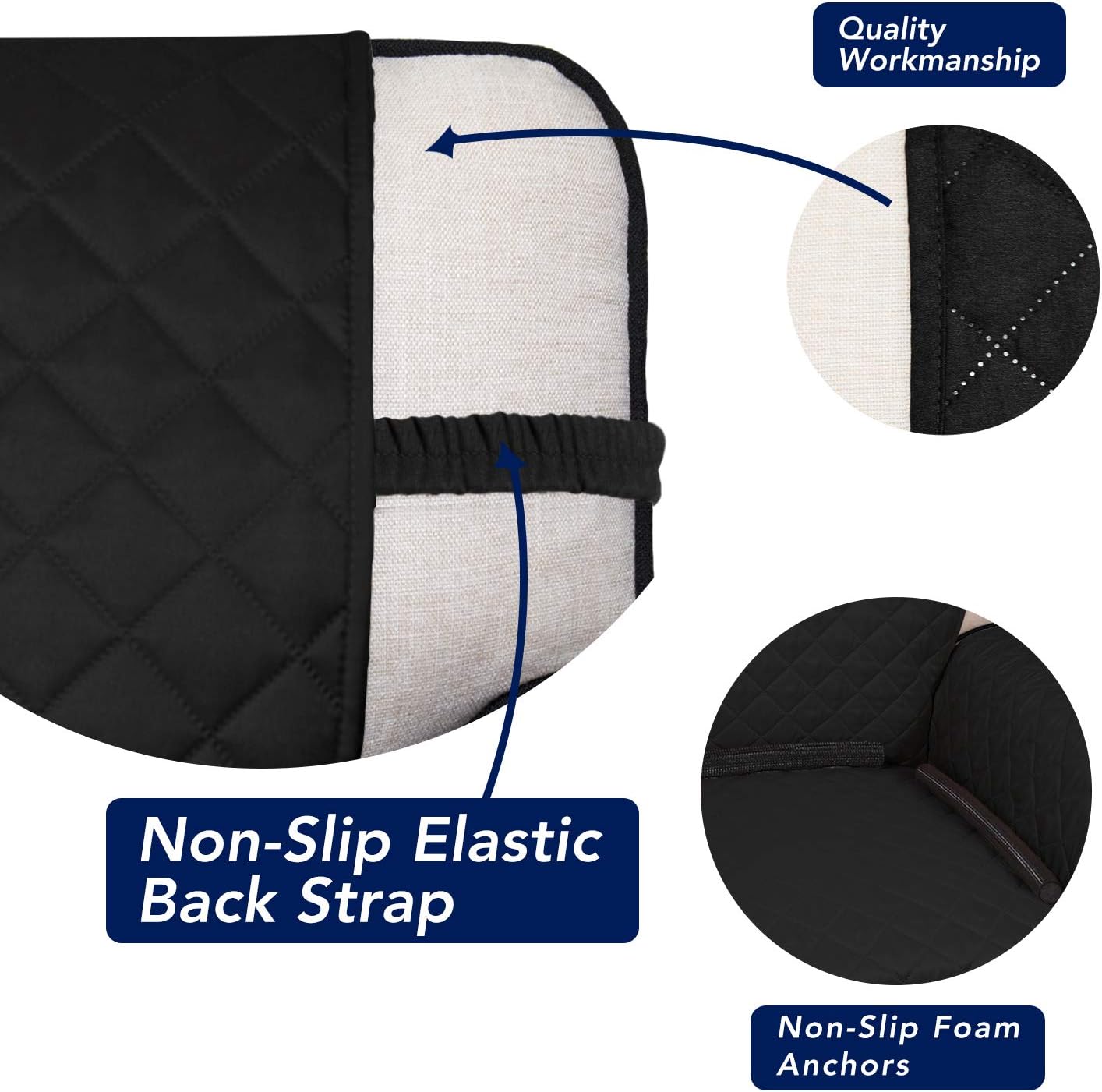 J&V TEXTILES PRTCTR CHAIR BLACK slipcovers - View #4