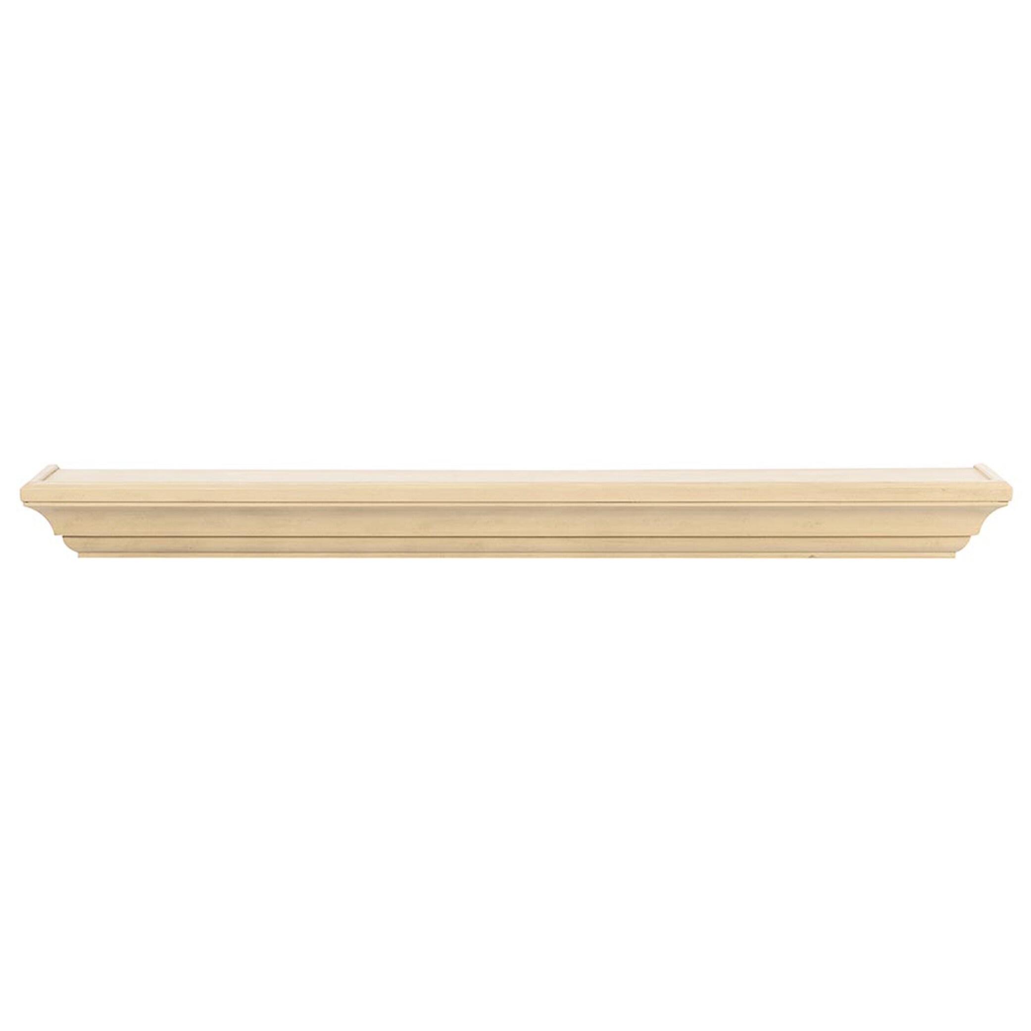 Mantels Direct COLTON-72-VNTWHT 72-in W x 5-in H x 8-in D Vintage White Pine Hollow Traditional Fireplace Mantel