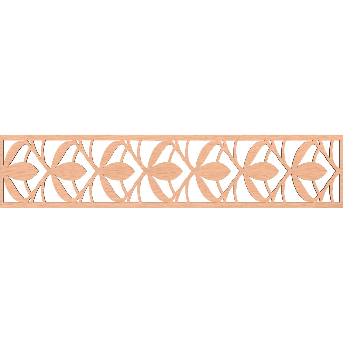 Ekena Millwork MLDA10X46SALAL Salem Fretwork Flat Trim 10-in x 3.9-ft Alder Brown Unfinished 2155944 Pierced Wall Panel Moulding