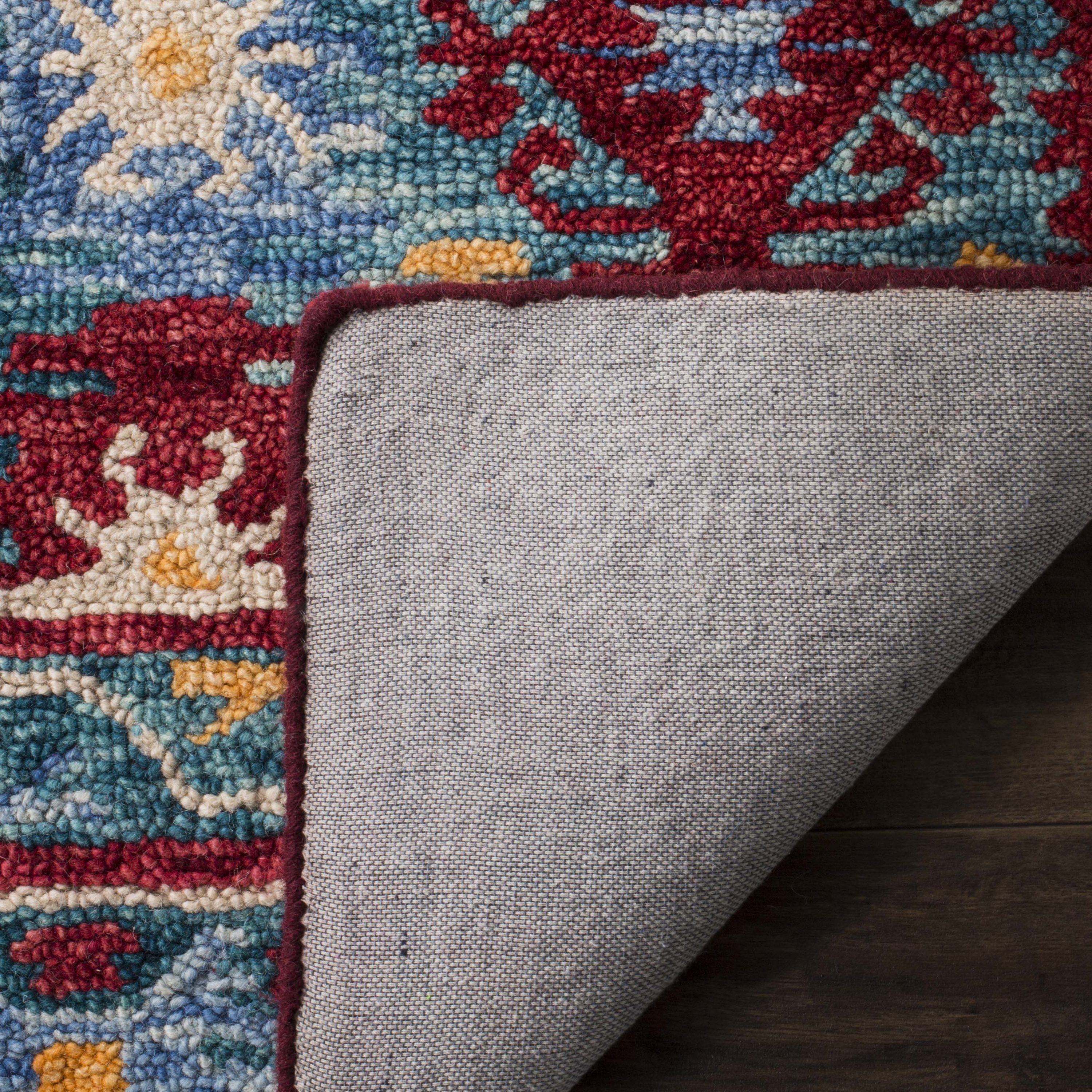 Handmade Aspen Blue Geometric Wool Area Rug - 59"x84"