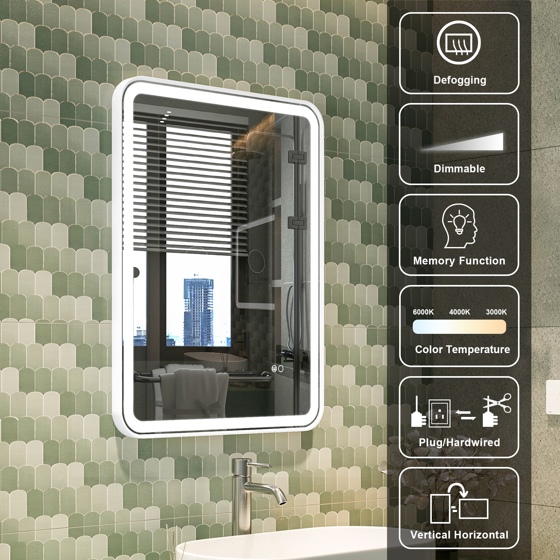 Forclover JSEX2432-BS1 Framed-Bath-Mirrors - View #6