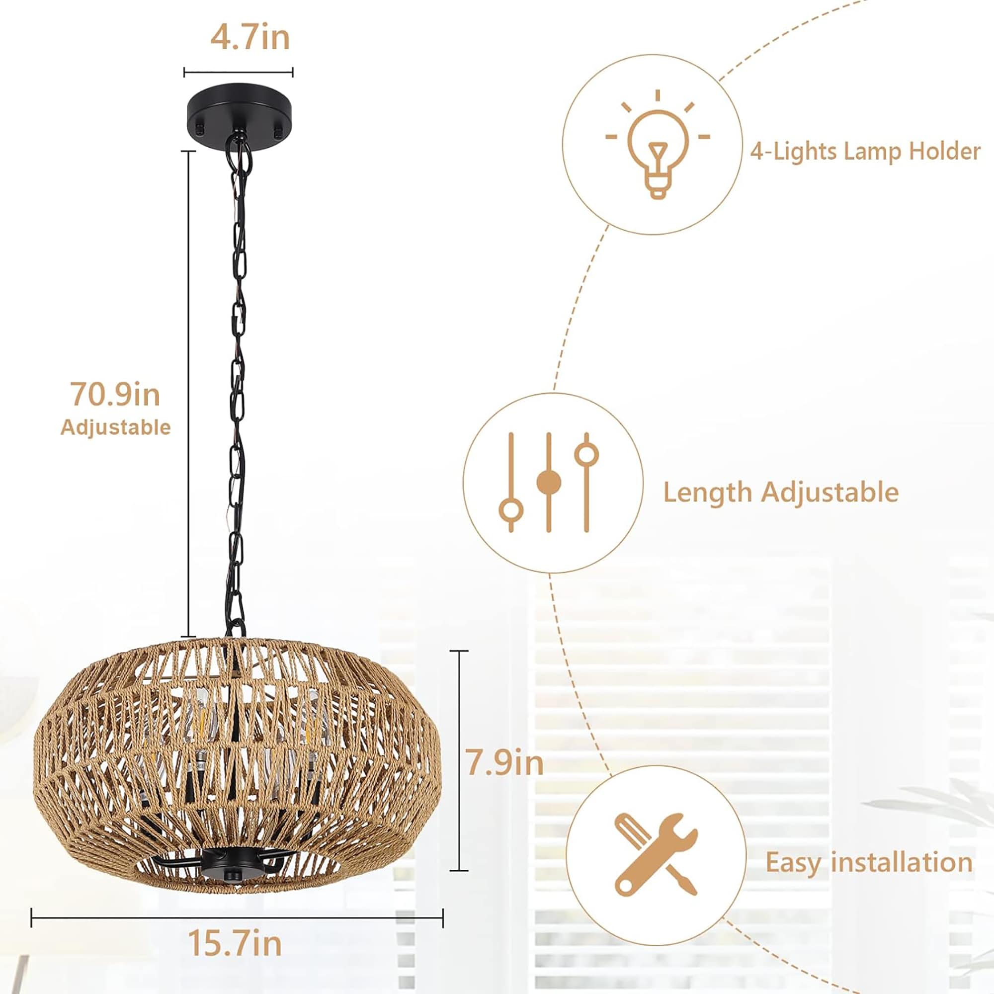 Fun Orange FUNQ3DJ24 Pendant-Lights - View #4