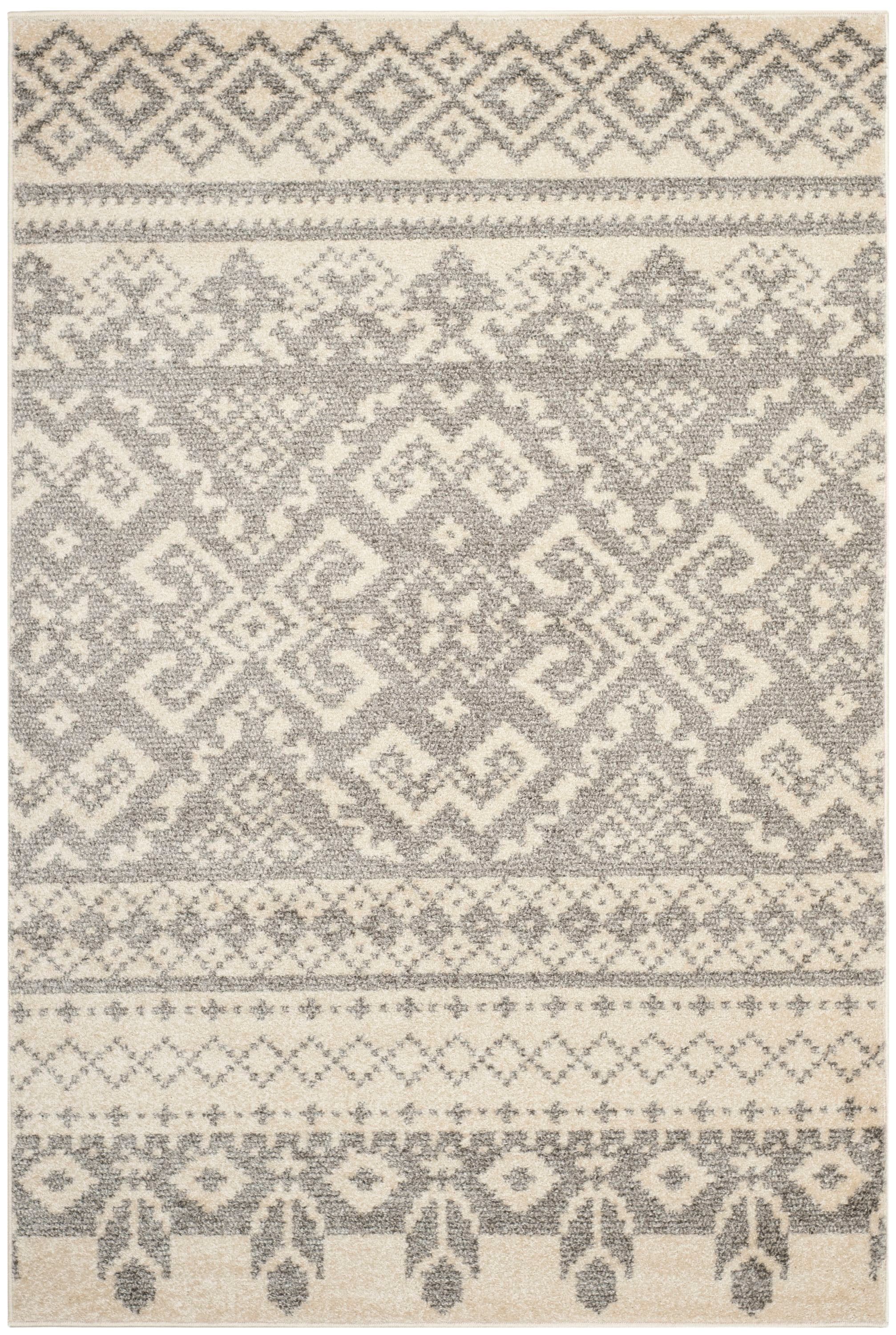 Safavieh ADR107B-6 Adirondack Taos 6 x 9 (ft) Loomed Polypropylene Ivory/Silver Rectangular Indoor Lodge Area rug