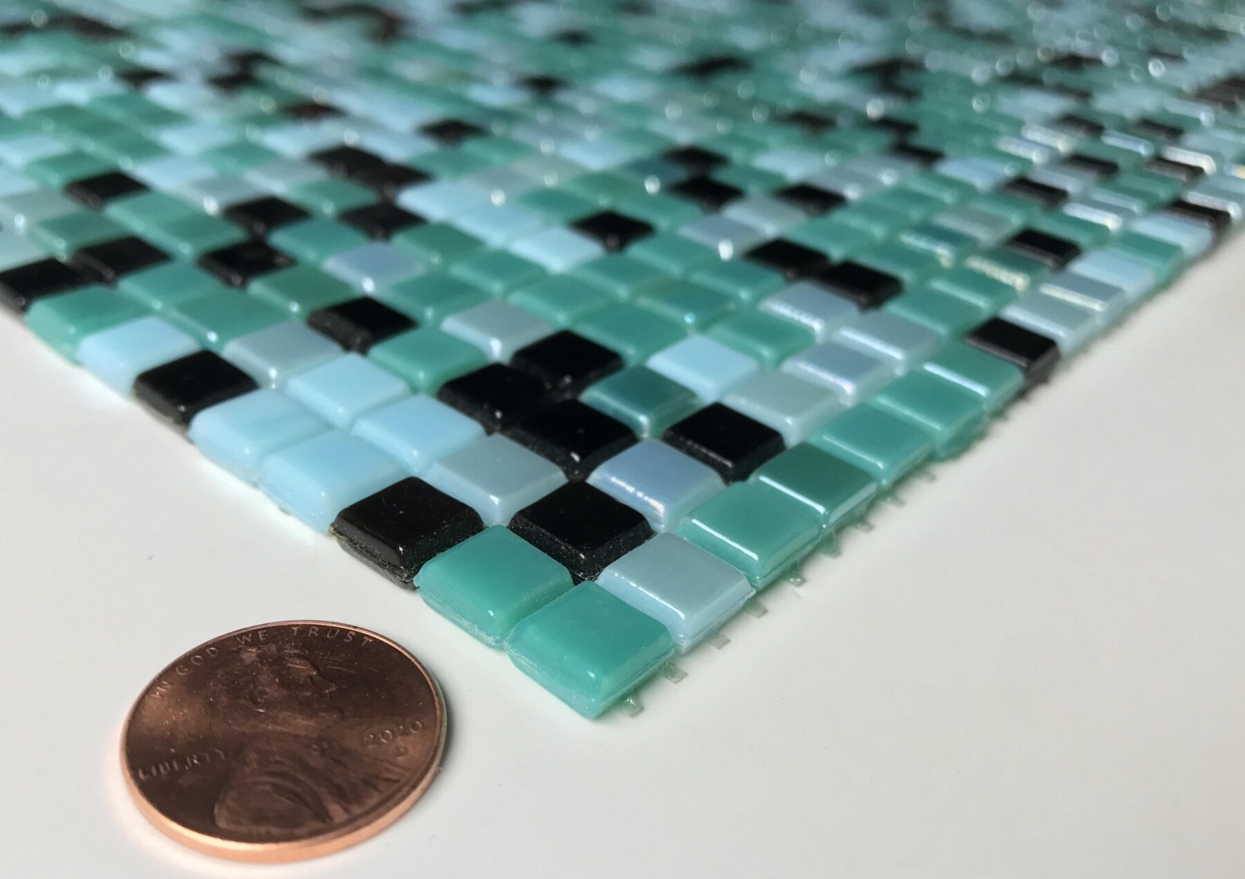 Galaxy 12" x 12" Iridescent Blue Glass Mosaic Tile