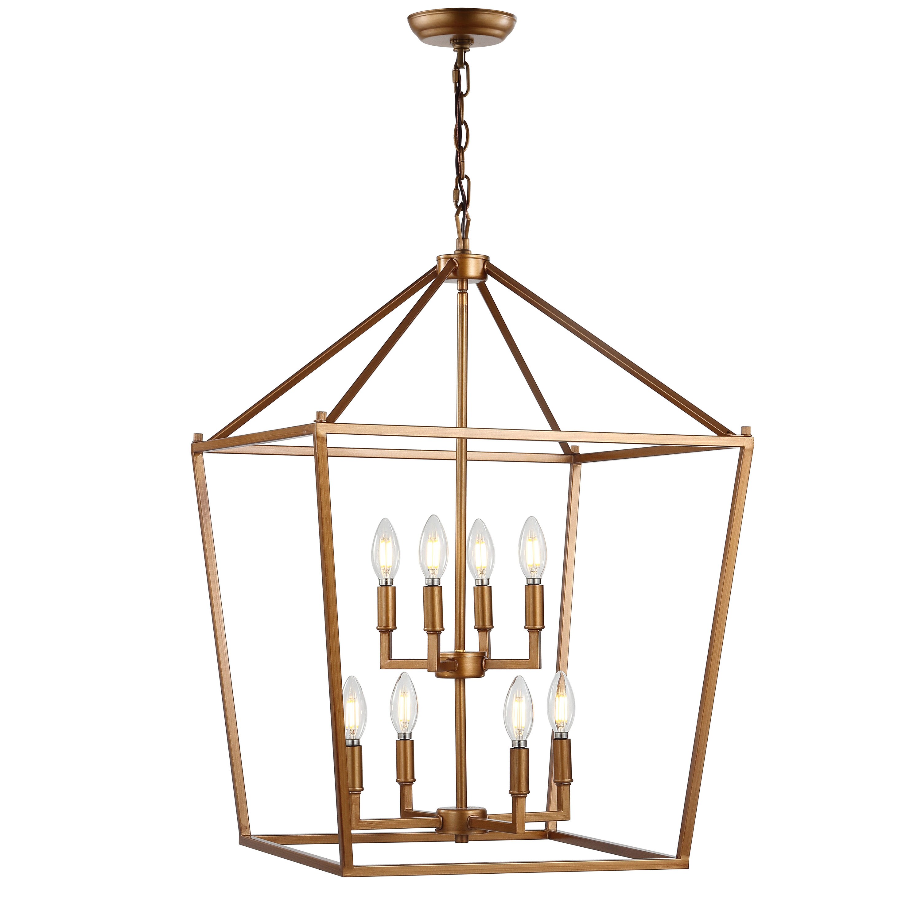 Pagoda 20" Antique Gold Farmhouse LED Lantern Pendant