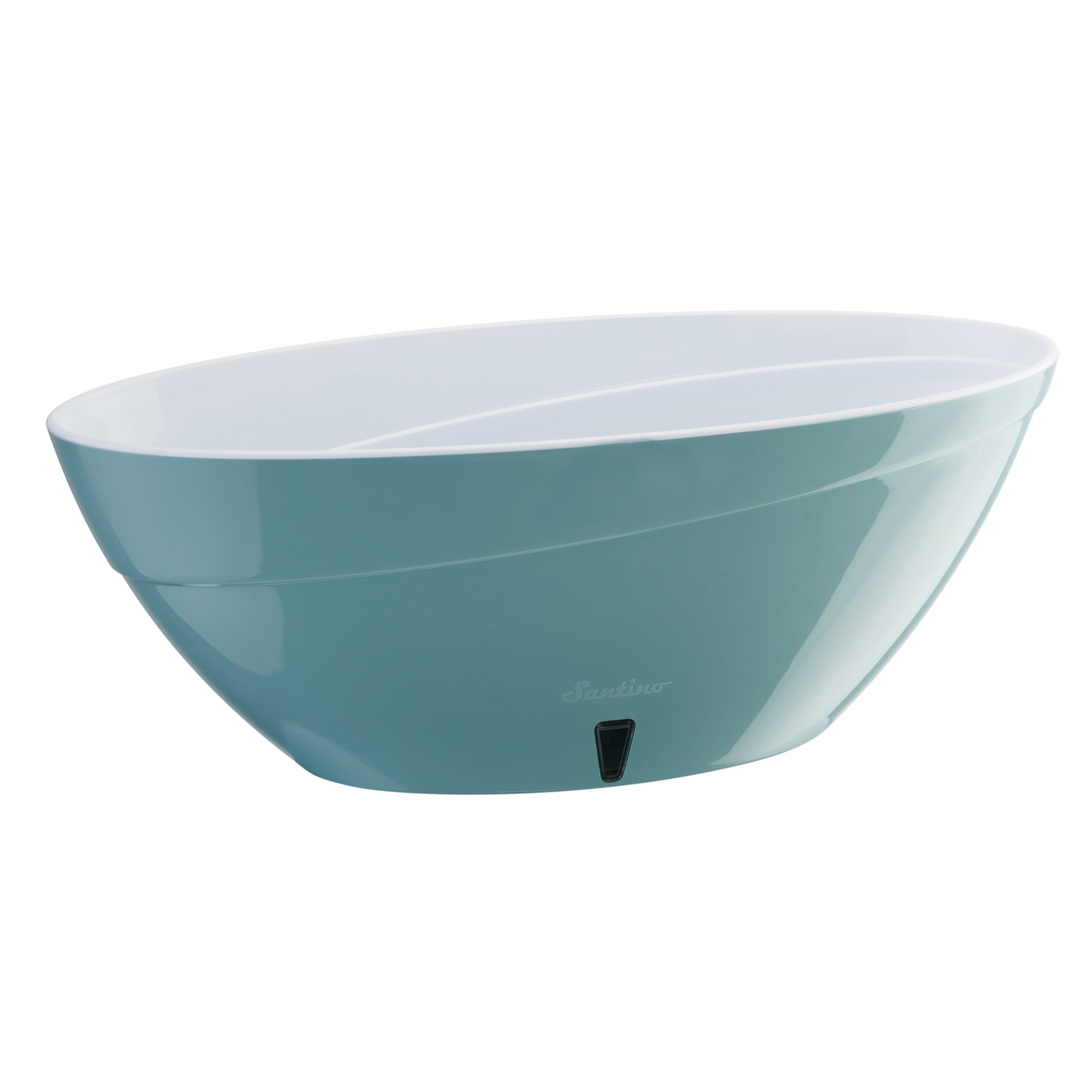 Decopots CAL135JADEWHITE Round 5.0-Inches W Medium Green Plastic Indoor/Outdoor Planter with Self Watering