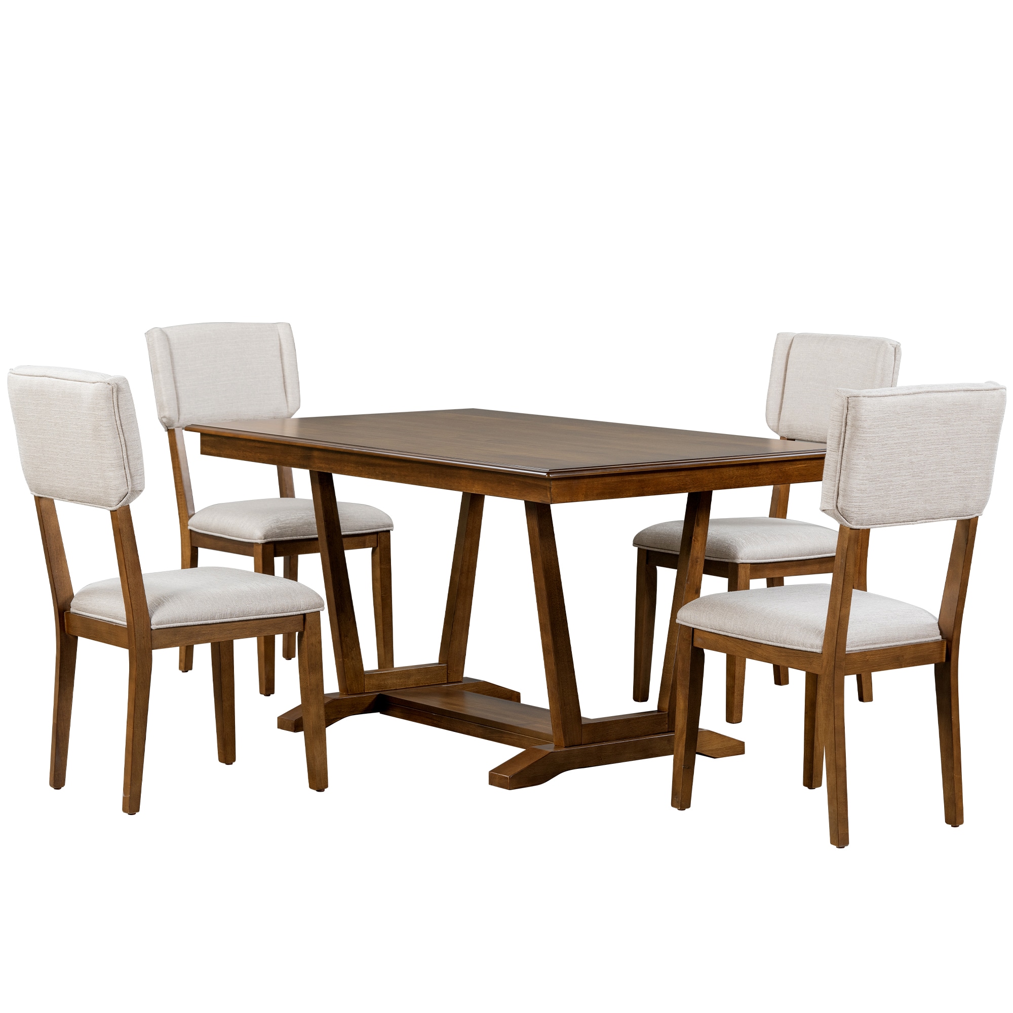 Bybafun YA0100273 Brown Rustic Dining Room Set with Rectangular Table ( Seats 4 )