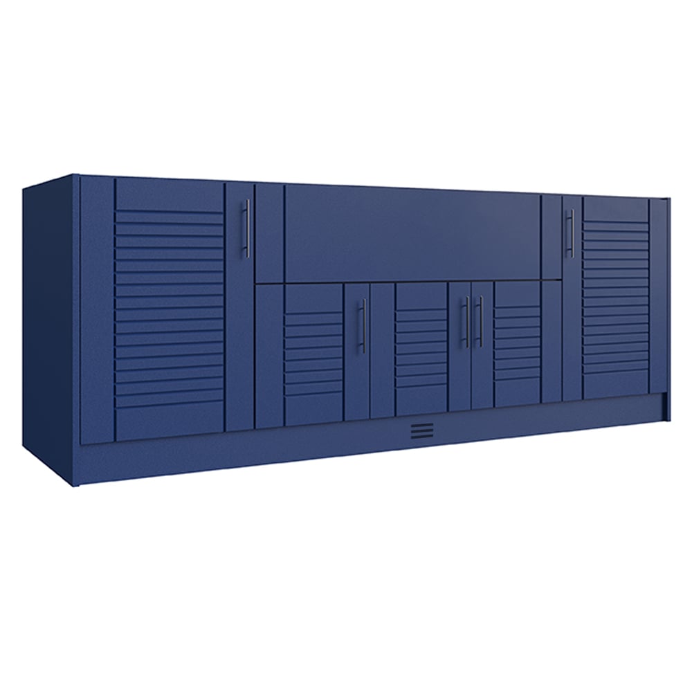 WeatherStrong WSE90WM-TRB Tampa 3 -Piece 91.25-in W x 28.5-in D x 34.5-in H Modular Outdoor Kitchen Set
