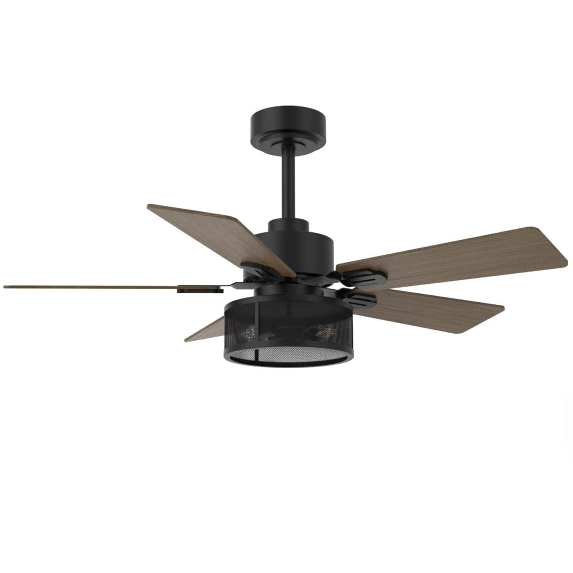 VACZON VZA01A119S60BK 60-in Matte Black with Matte Black Blades Ceiling Fan With Light - Remote Included ( 5 -Blade )